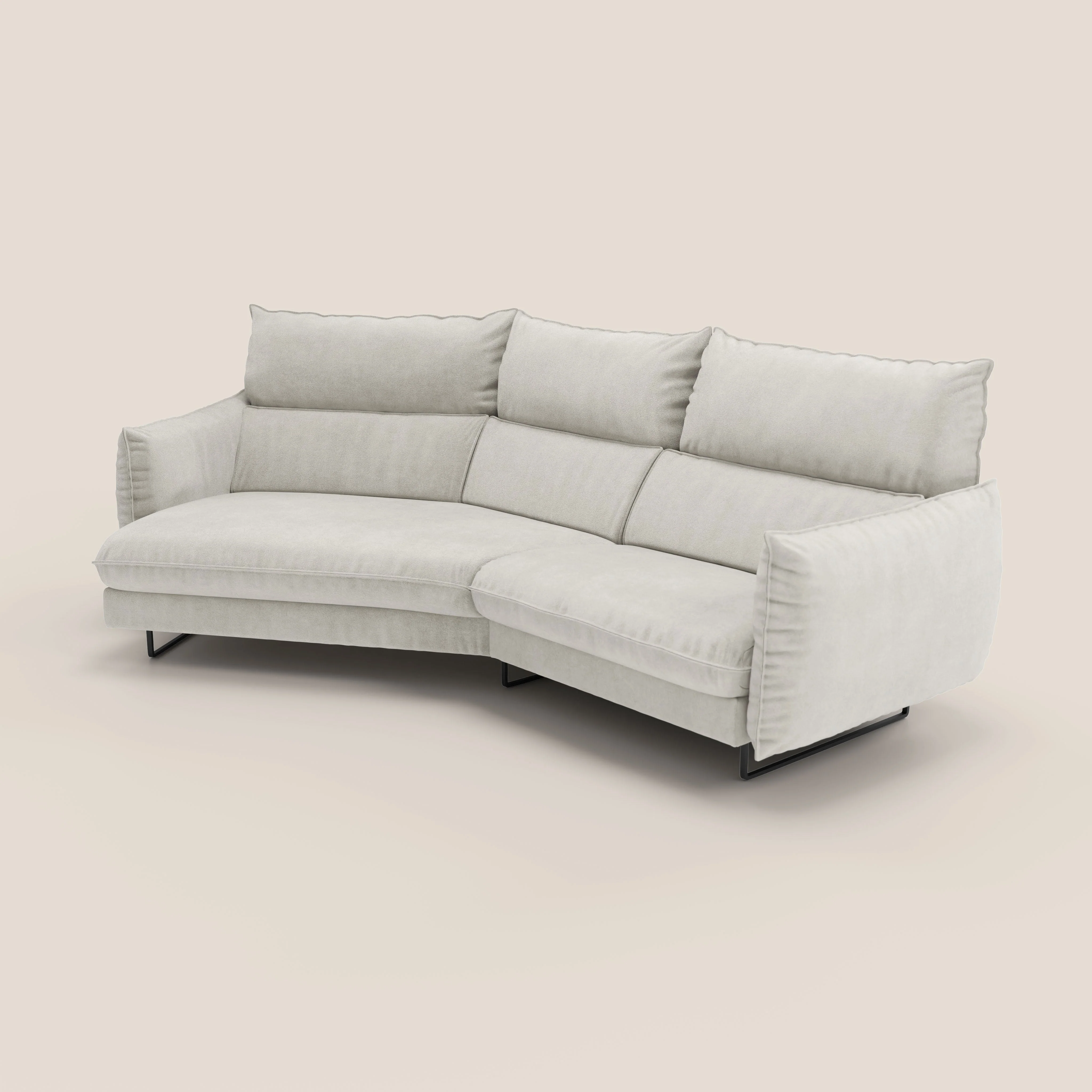 Monamour canapé d'angle au design moderne avec option relax électrique en microfibre détachable imperméable T11 crème - Image 8