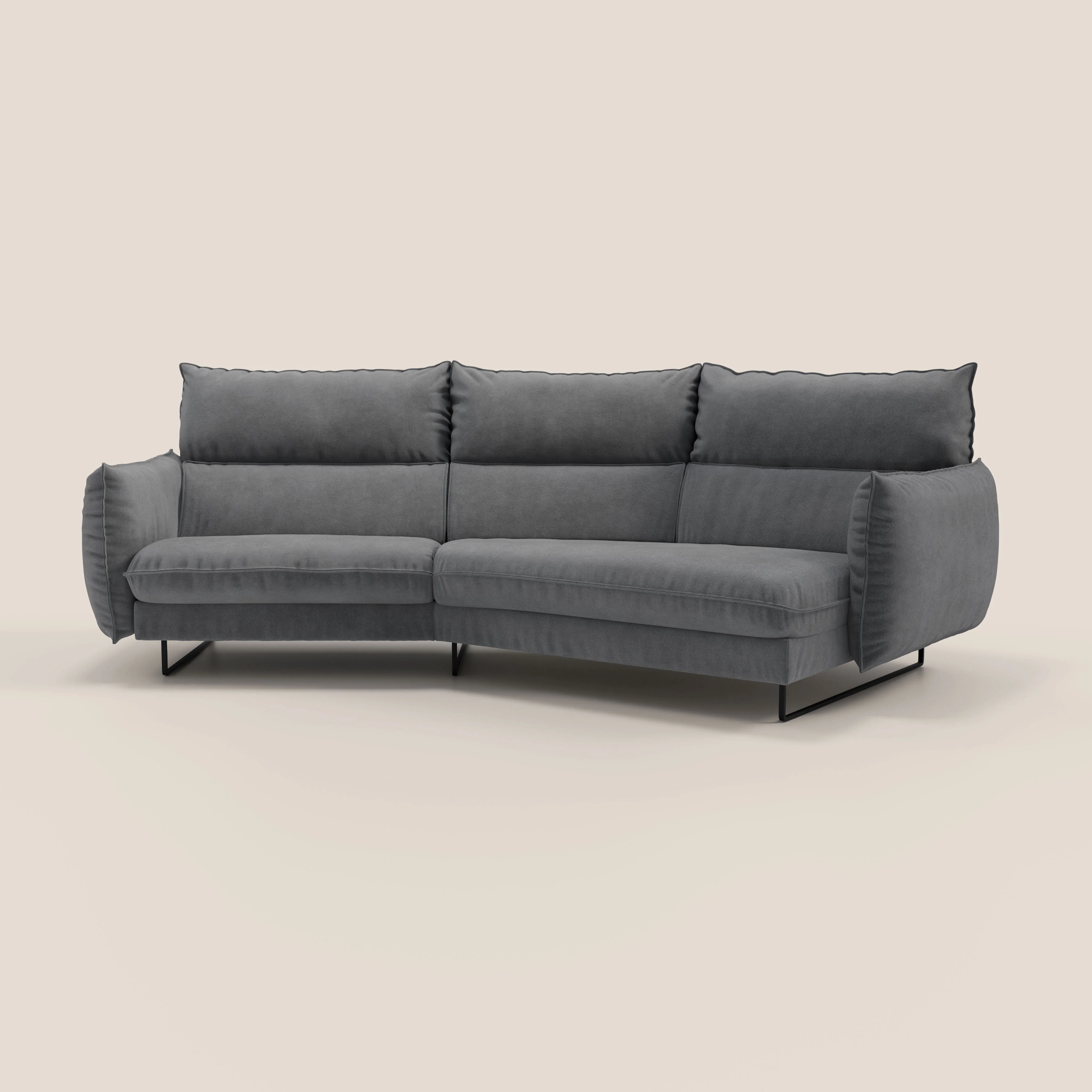 Monamour canapé d'angle au design moderne avec option relax électrique en microfibre détachable imperméable T11 gris - Image 11