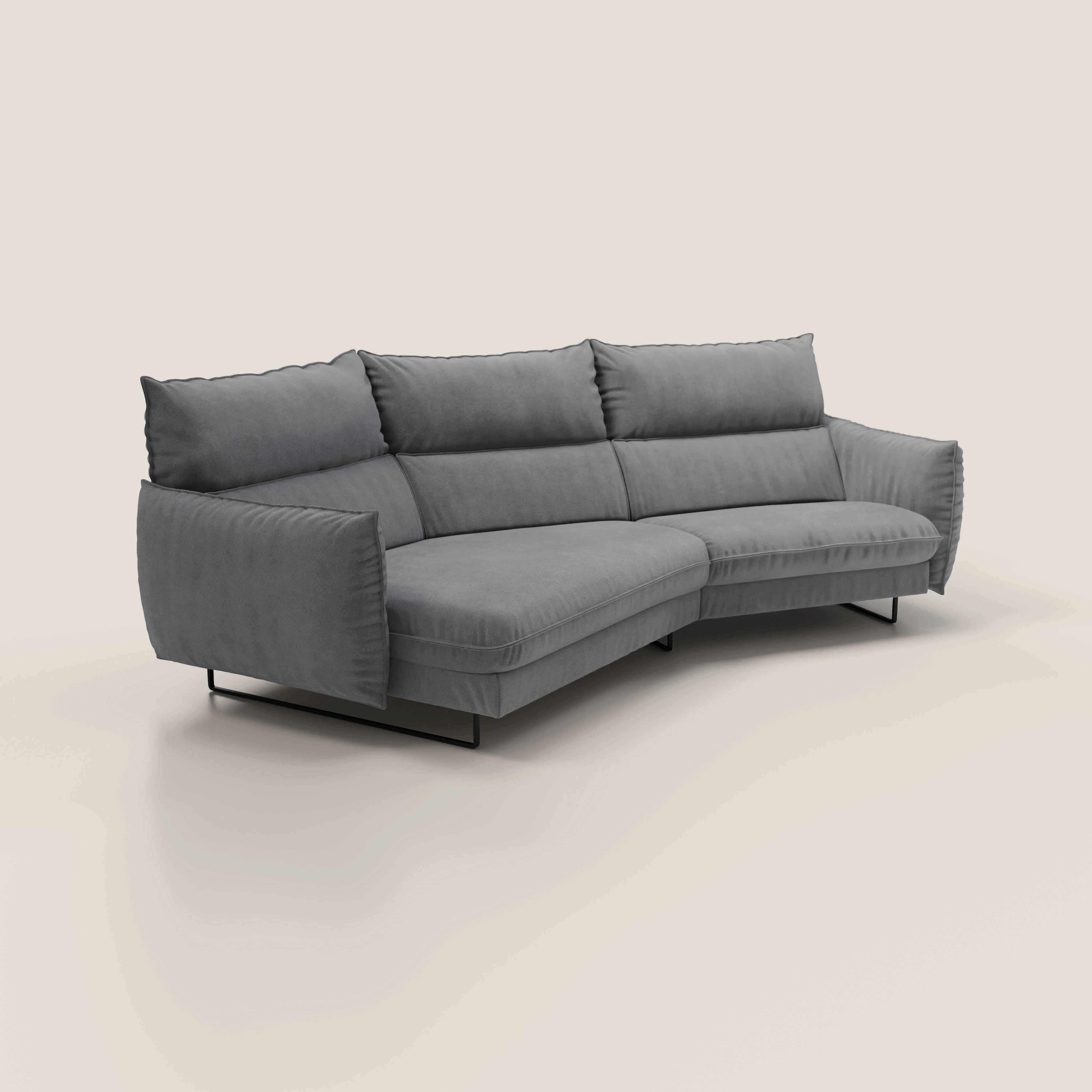 Monamour canapé d'angle au design moderne avec option relax électrique en microfibre détachable imperméable T11 gris - Image 2