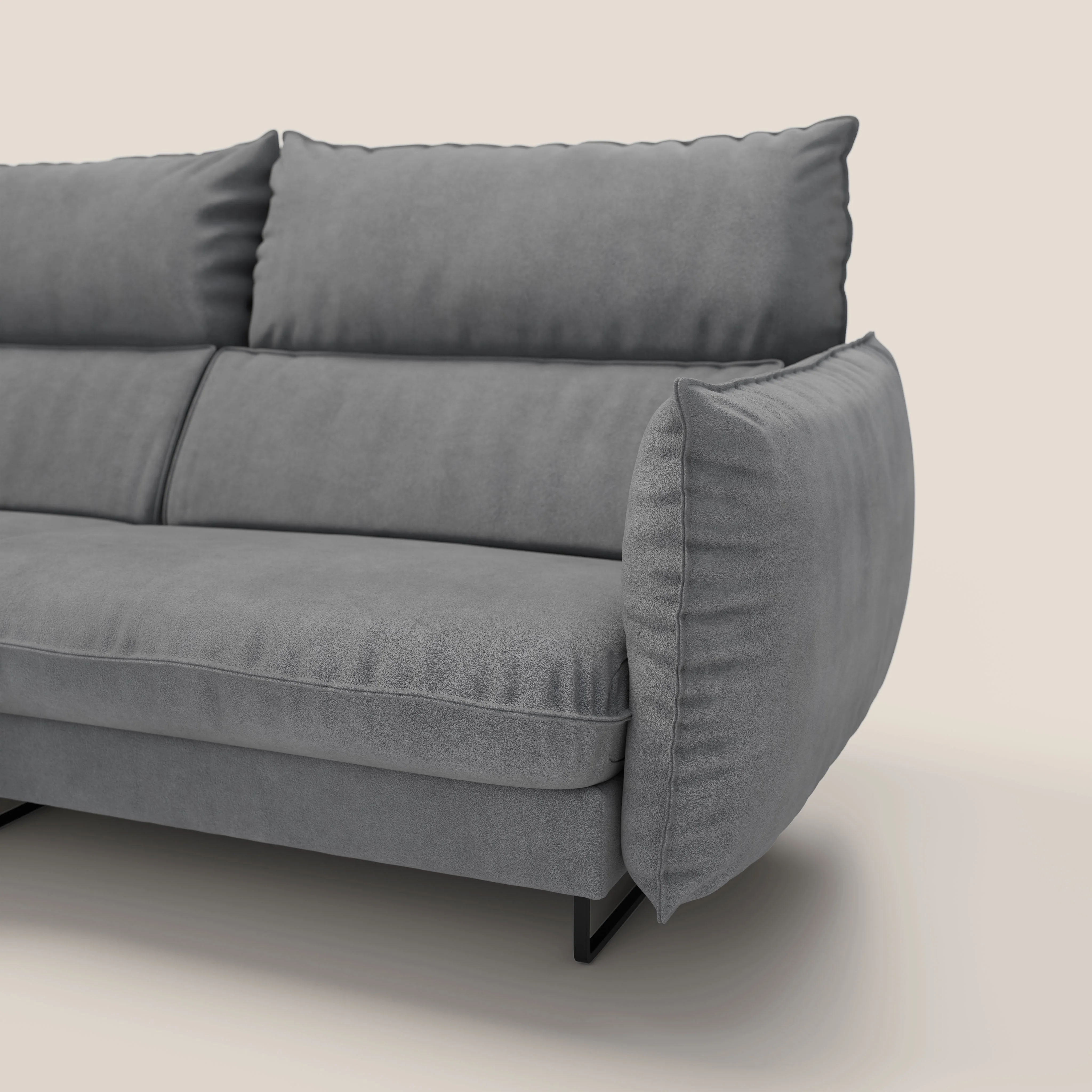 Monamour canapé d'angle au design moderne avec option relax électrique en microfibre détachable imperméable T11 gris - Image 5