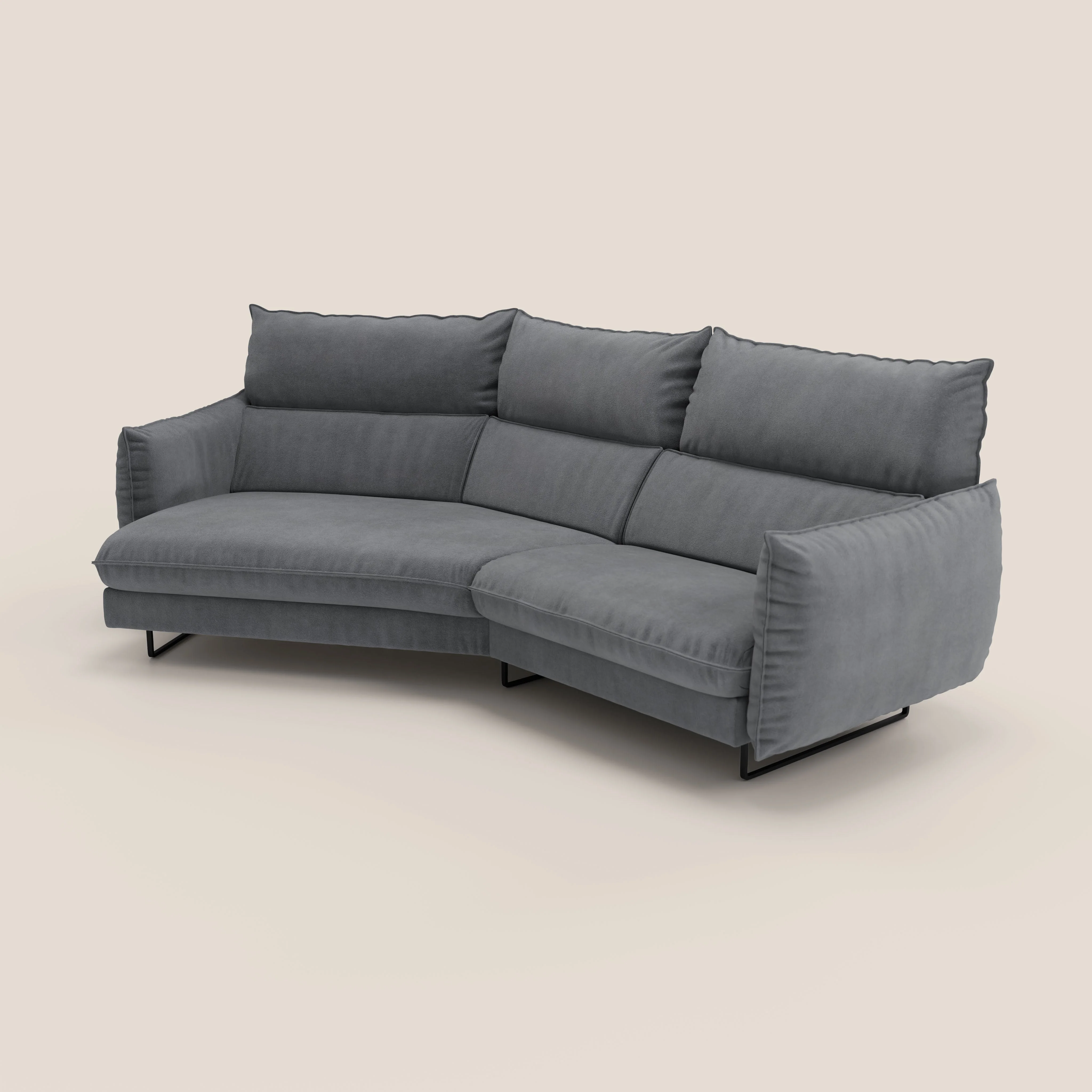 Monamour canapé d'angle au design moderne avec option relax électrique en microfibre détachable imperméable T11 gris - Image 6