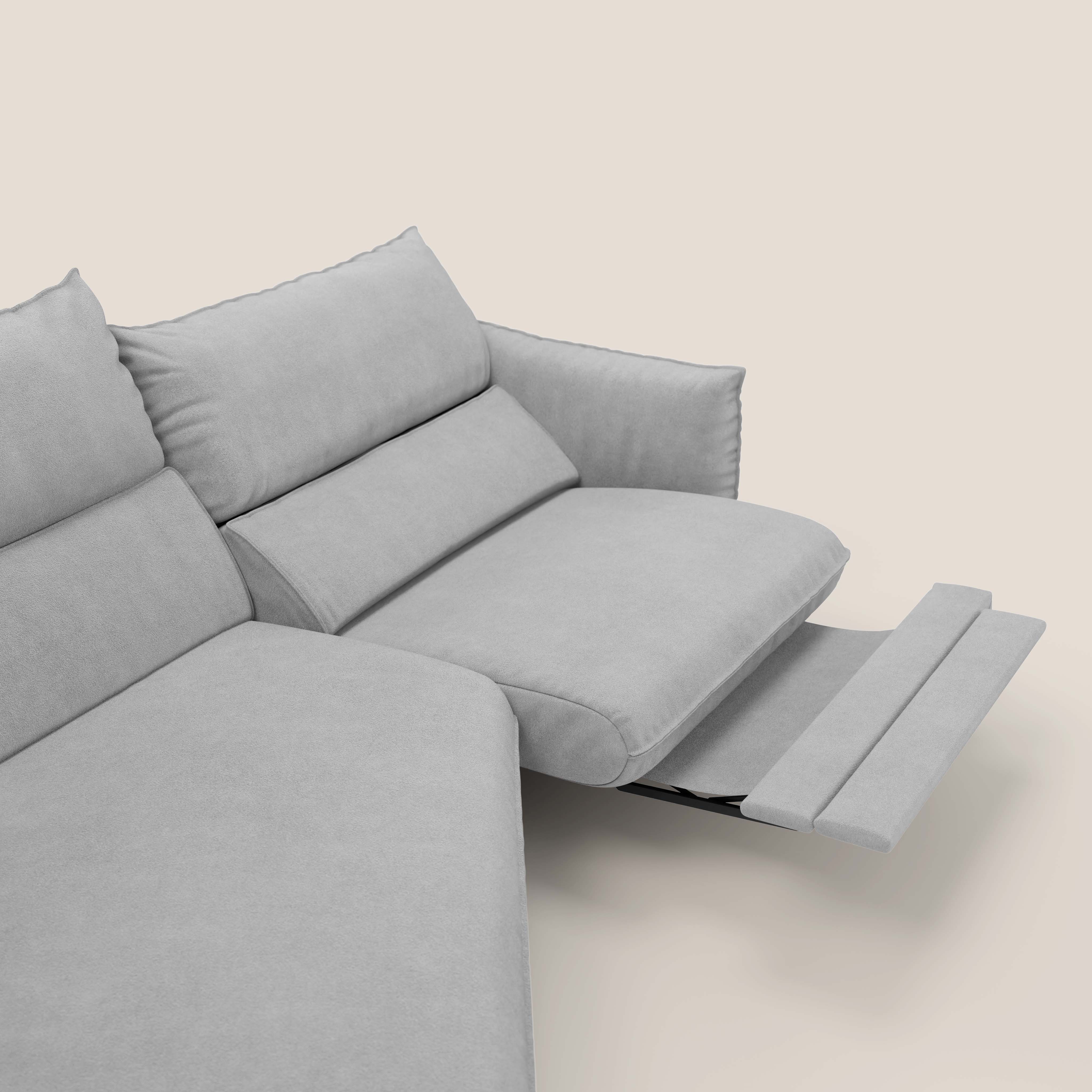 Monamour canapé d'angle au design moderne avec option relax électrique en microfibre détachable imperméable T11 gris clair - Image 10