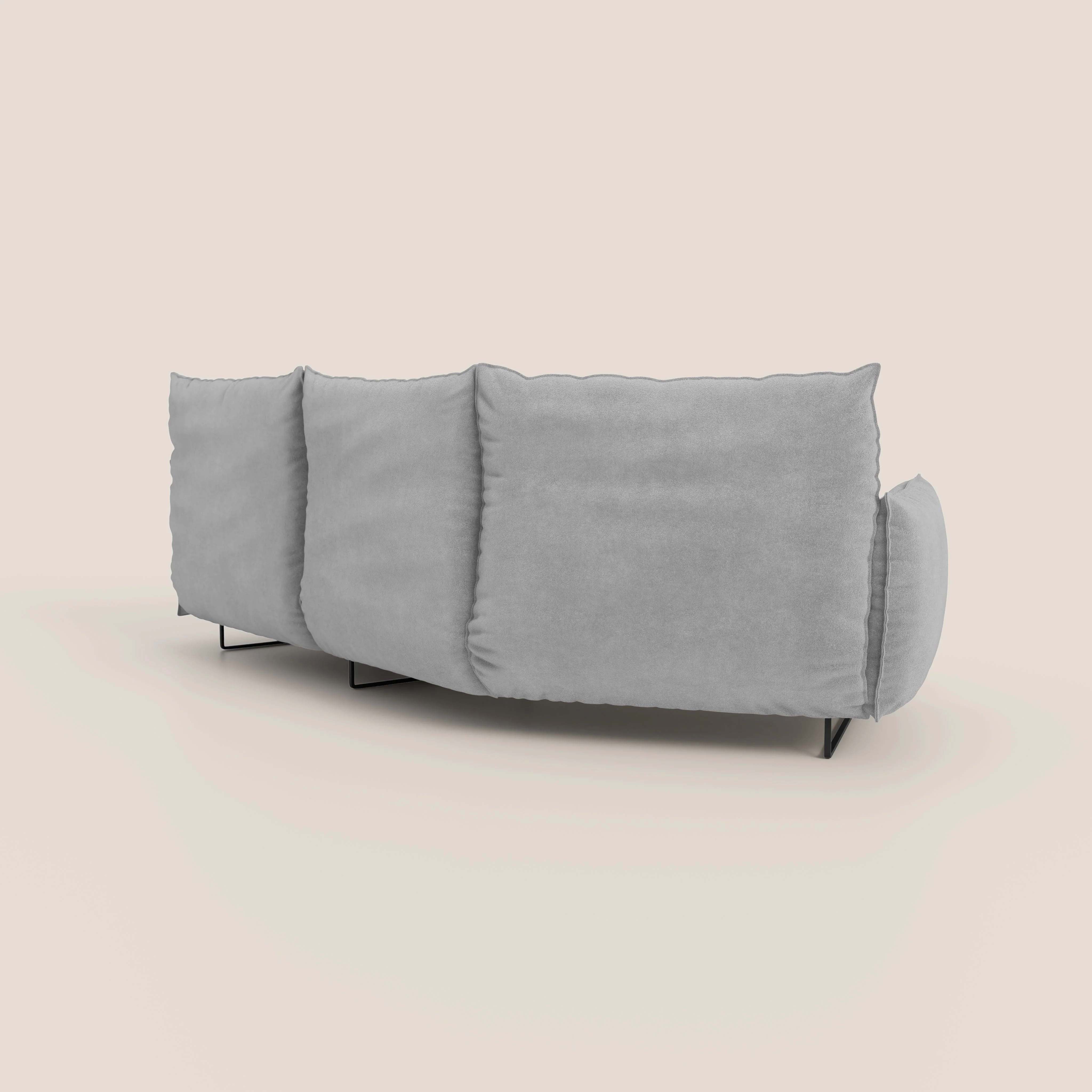 Monamour canapé d'angle au design moderne avec option relax électrique en microfibre détachable imperméable T11 gris clair - Image 7
