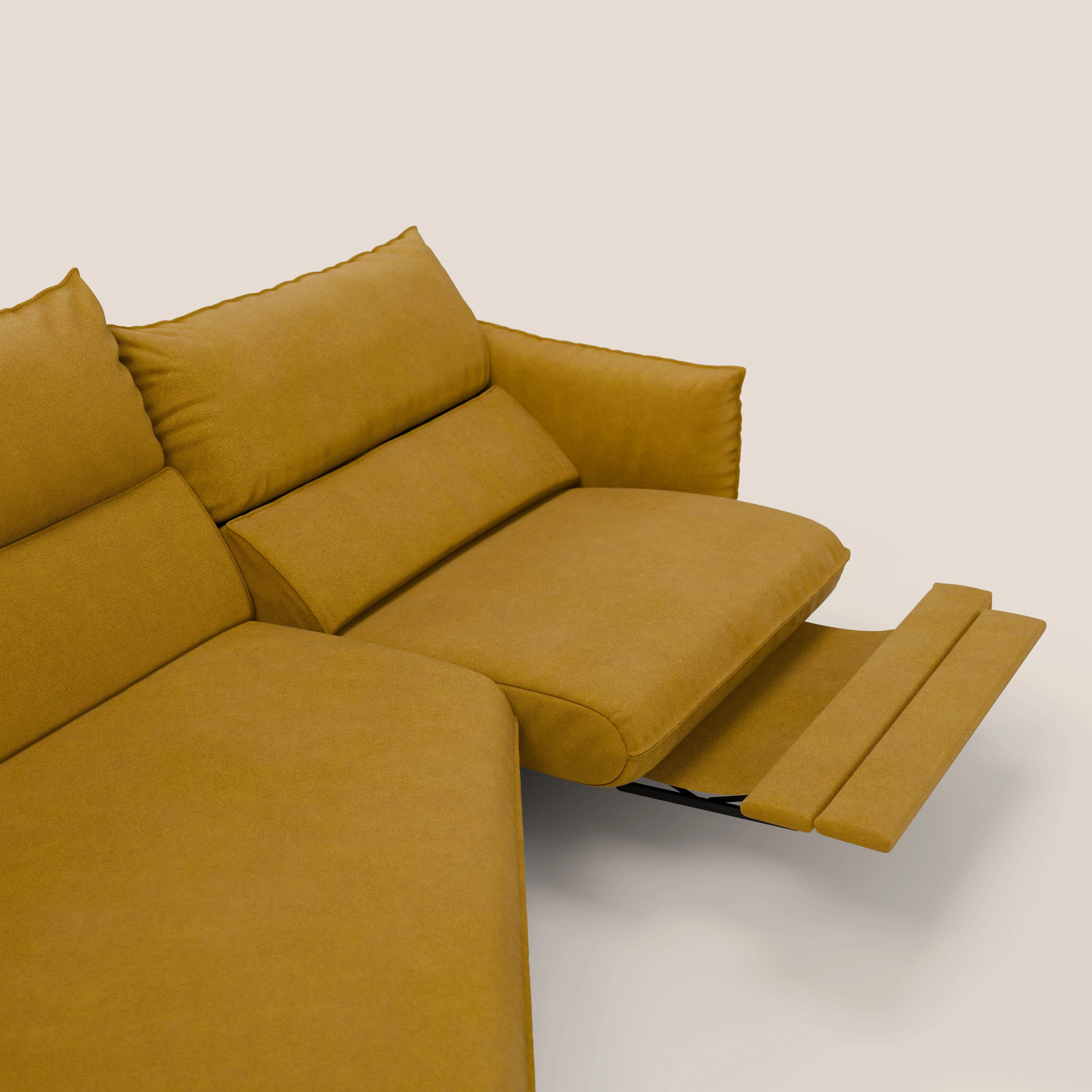 Monamour canapé d'angle au design moderne avec option relax électrique en microfibre détachable imperméable T11 jaune - Image 10