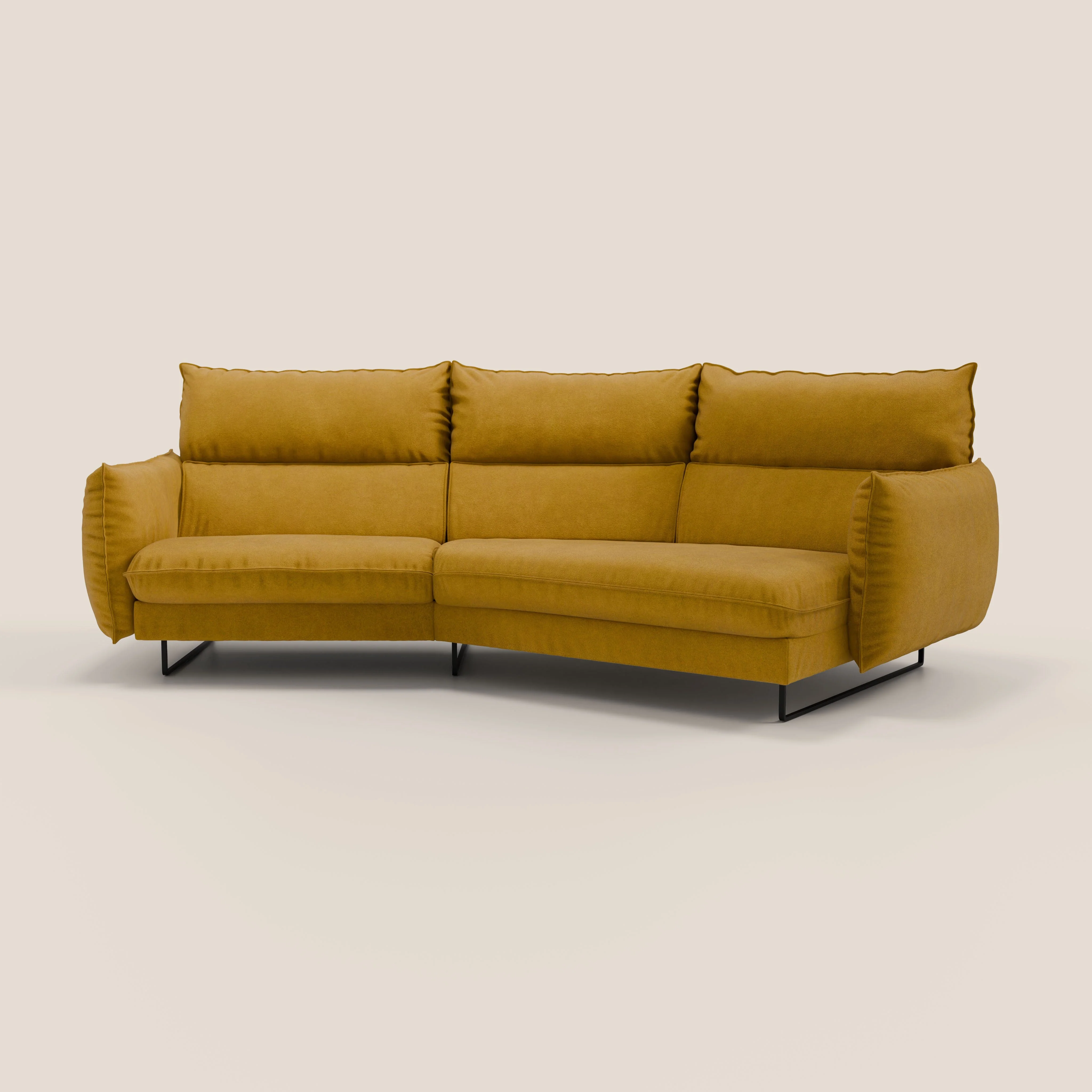 Monamour canapé d'angle au design moderne avec option relax électrique en microfibre détachable imperméable T11 jaune - Image 11