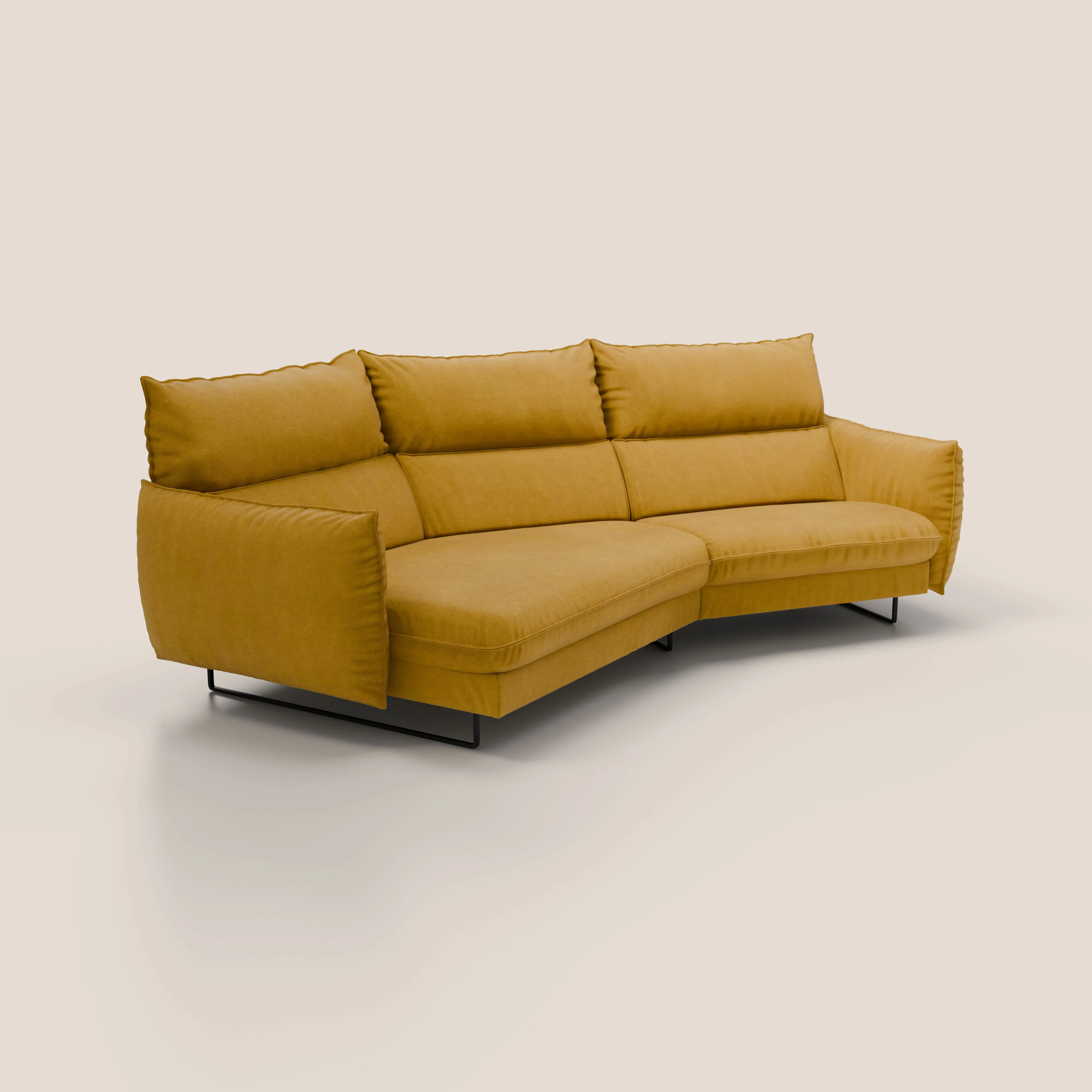 Monamour canapé d'angle au design moderne avec option relax électrique en microfibre détachable imperméable T11 jaune - Image 2