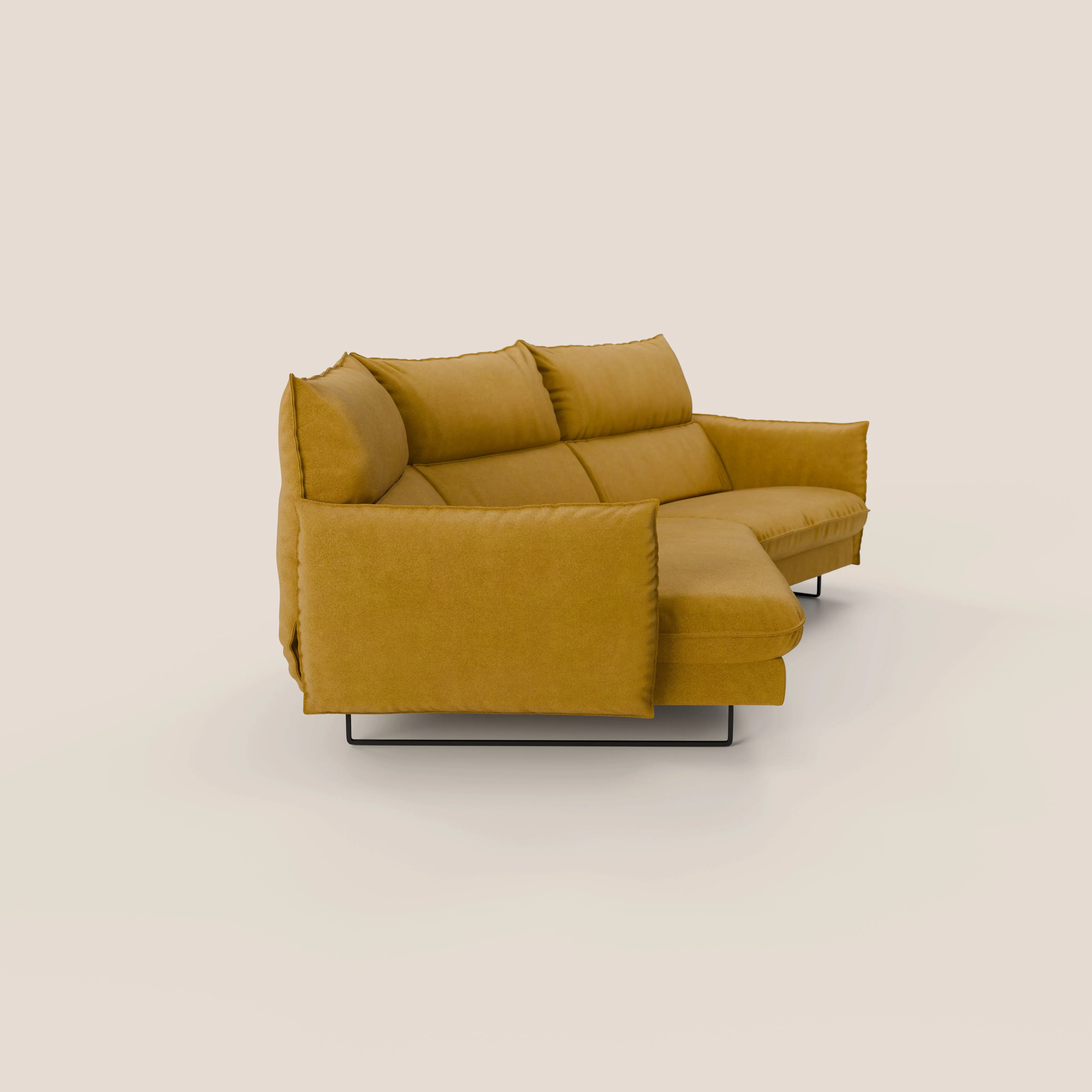 Monamour canapé d'angle au design moderne avec option relax électrique en microfibre détachable imperméable T11 jaune - Image 3