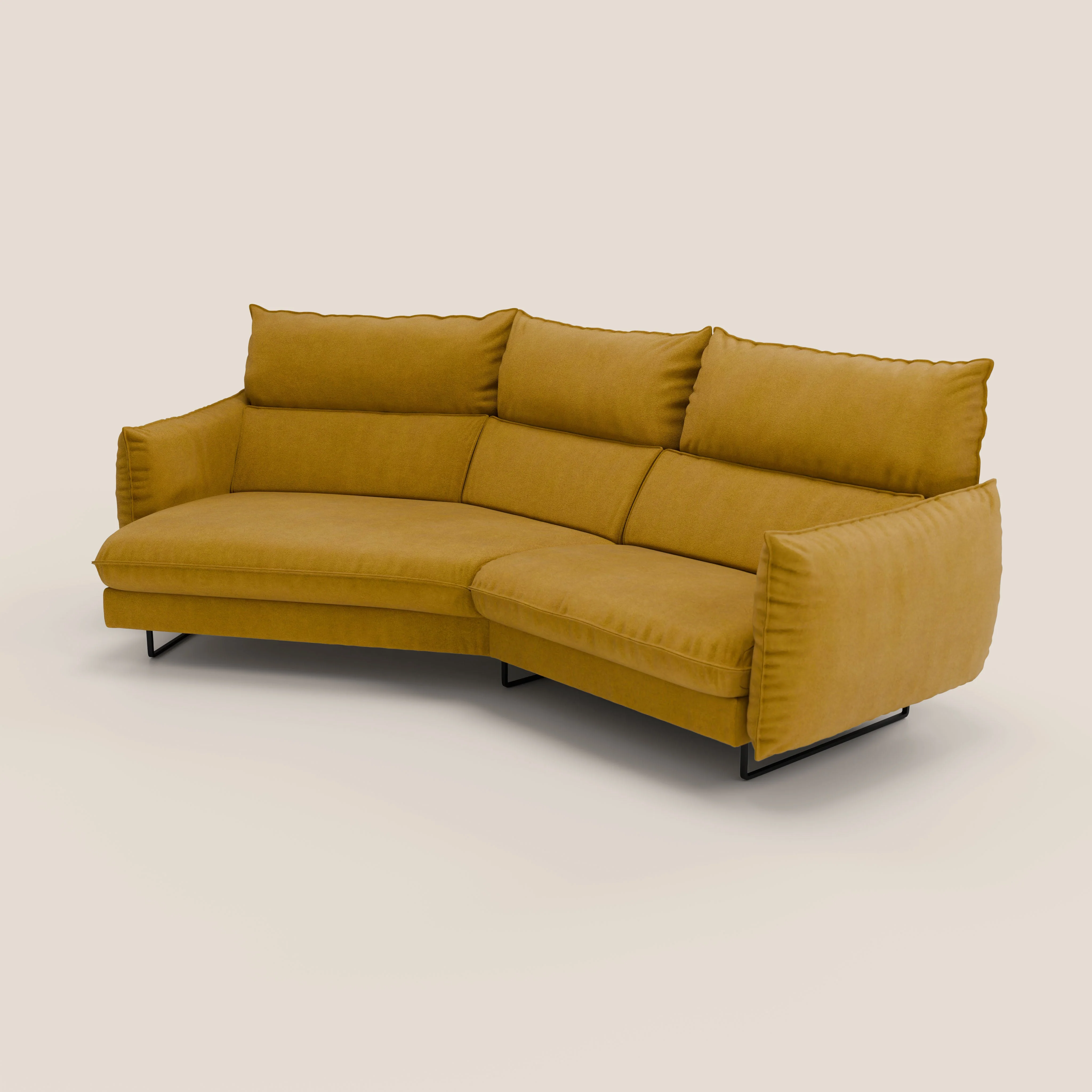 Monamour canapé d'angle au design moderne avec option relax électrique en microfibre détachable imperméable T11 jaune - Image 6