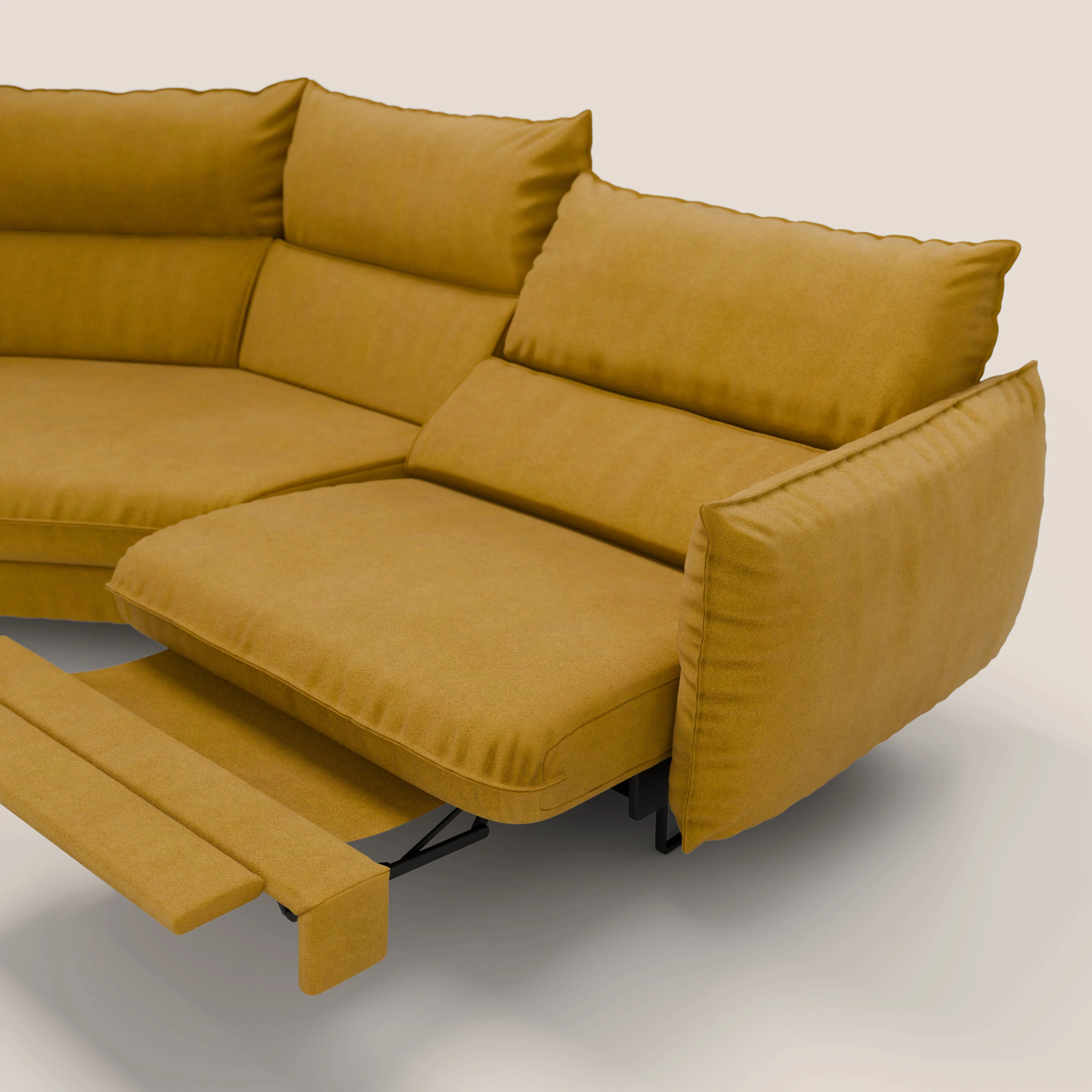 Monamour canapé d'angle au design moderne avec option relax électrique en microfibre détachable imperméable T11 jaune - Image 9