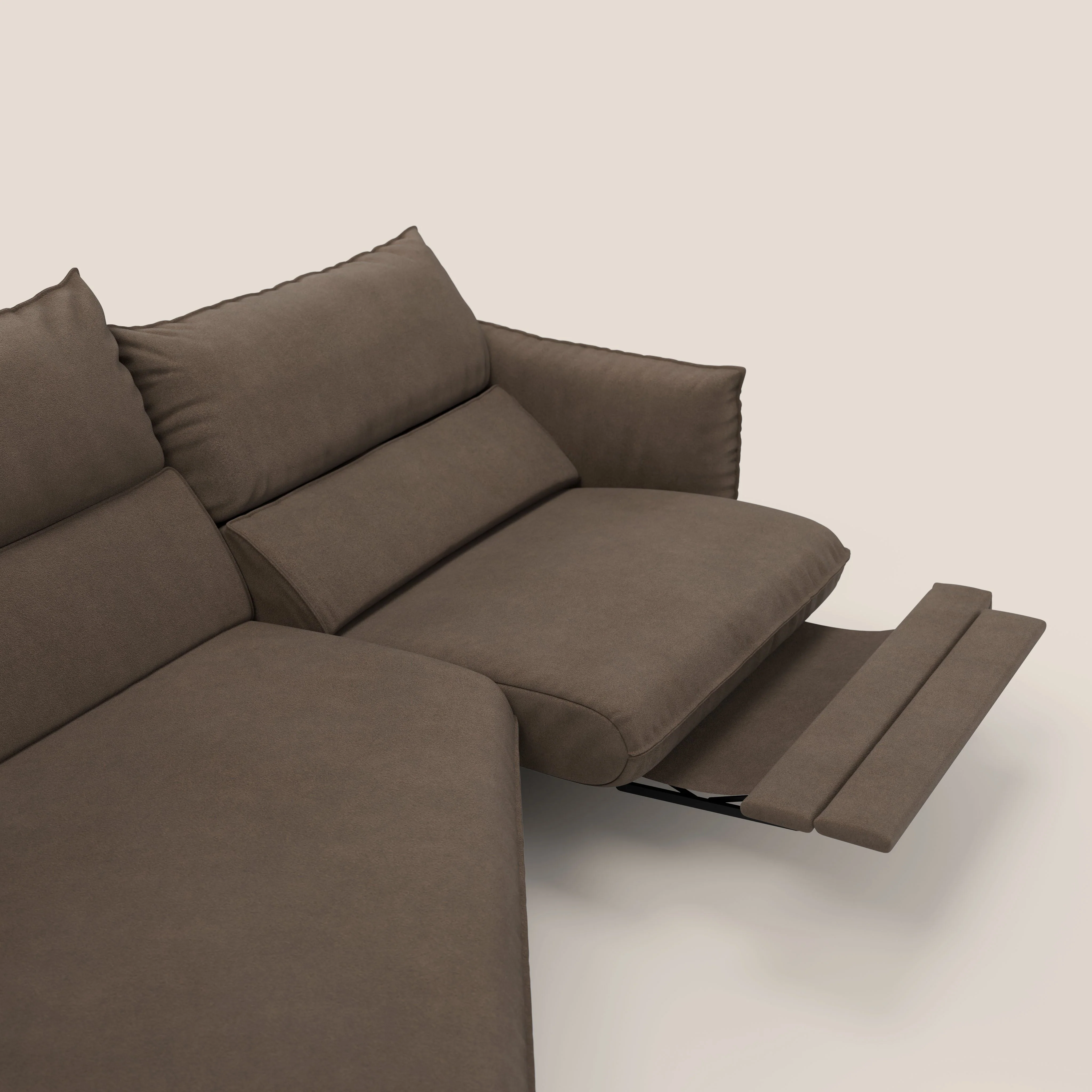 Monamour canapé d'angle au design moderne avec option relax électrique en microfibre détachable imperméable T11 marron - Image 10