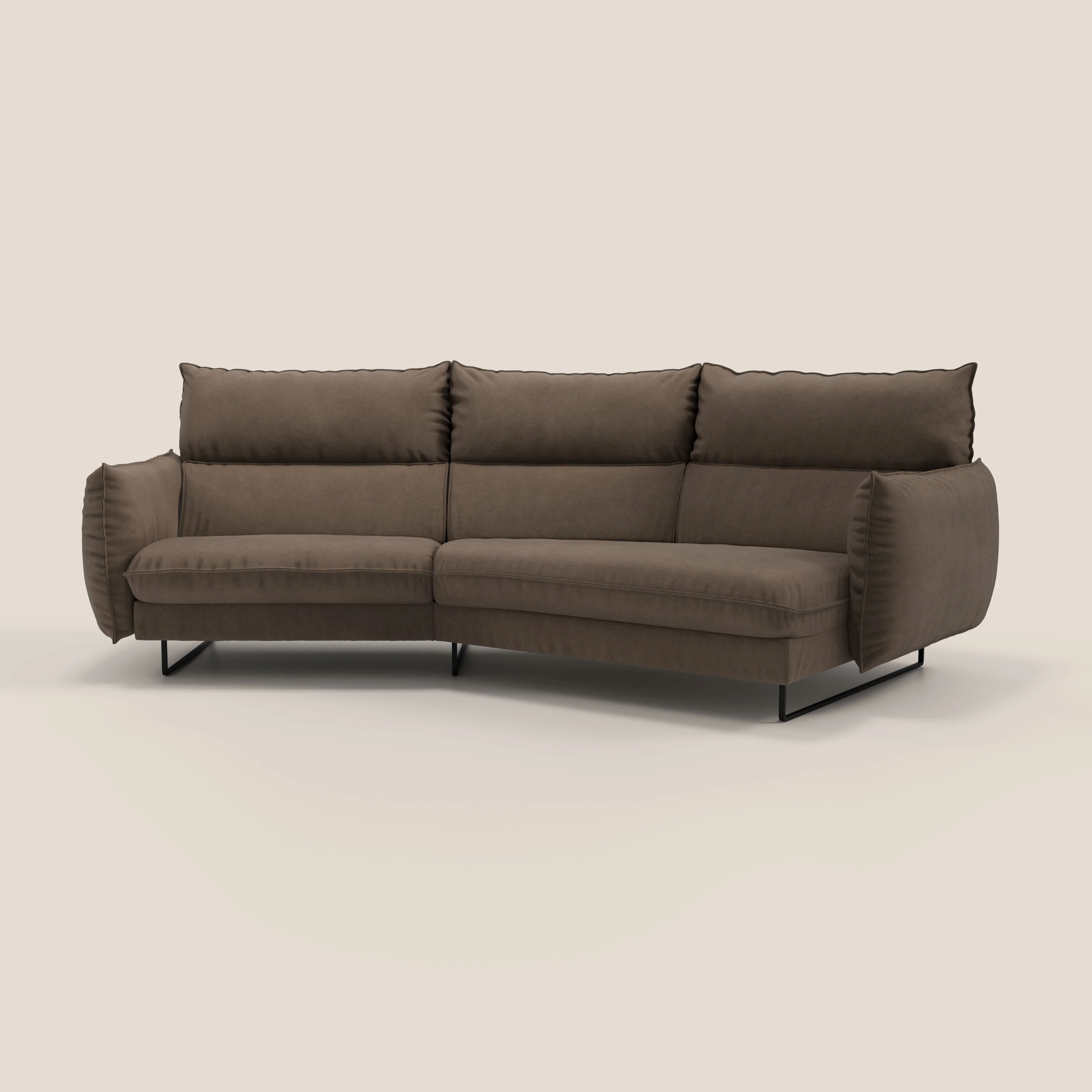 Monamour canapé d'angle au design moderne avec option relax électrique en microfibre détachable imperméable T11 marron - Image 11