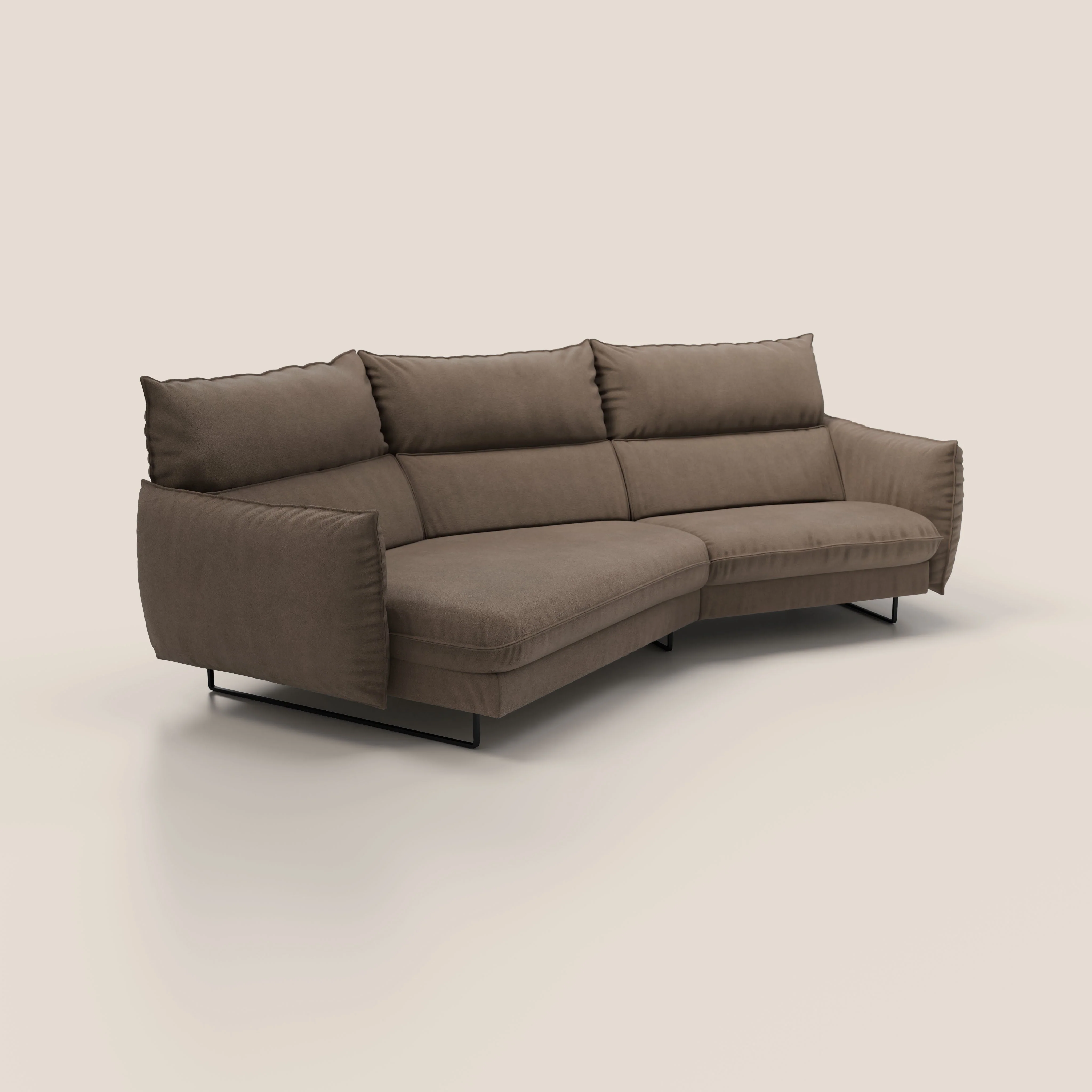 Monamour canapé d'angle au design moderne avec option relax électrique en microfibre détachable imperméable T11 marron - Image 2