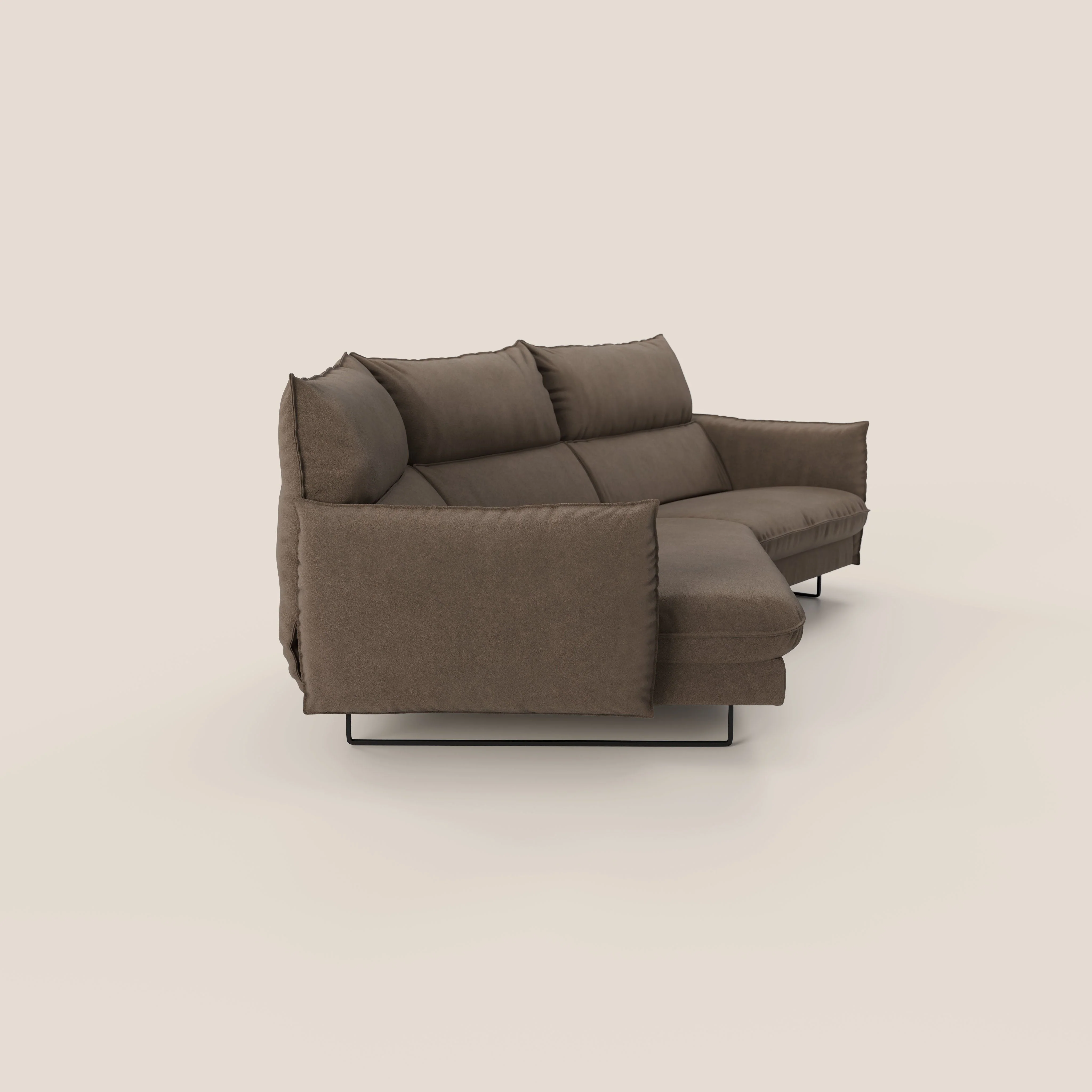 Monamour canapé d'angle au design moderne avec option relax électrique en microfibre détachable imperméable T11 marron - Image 3