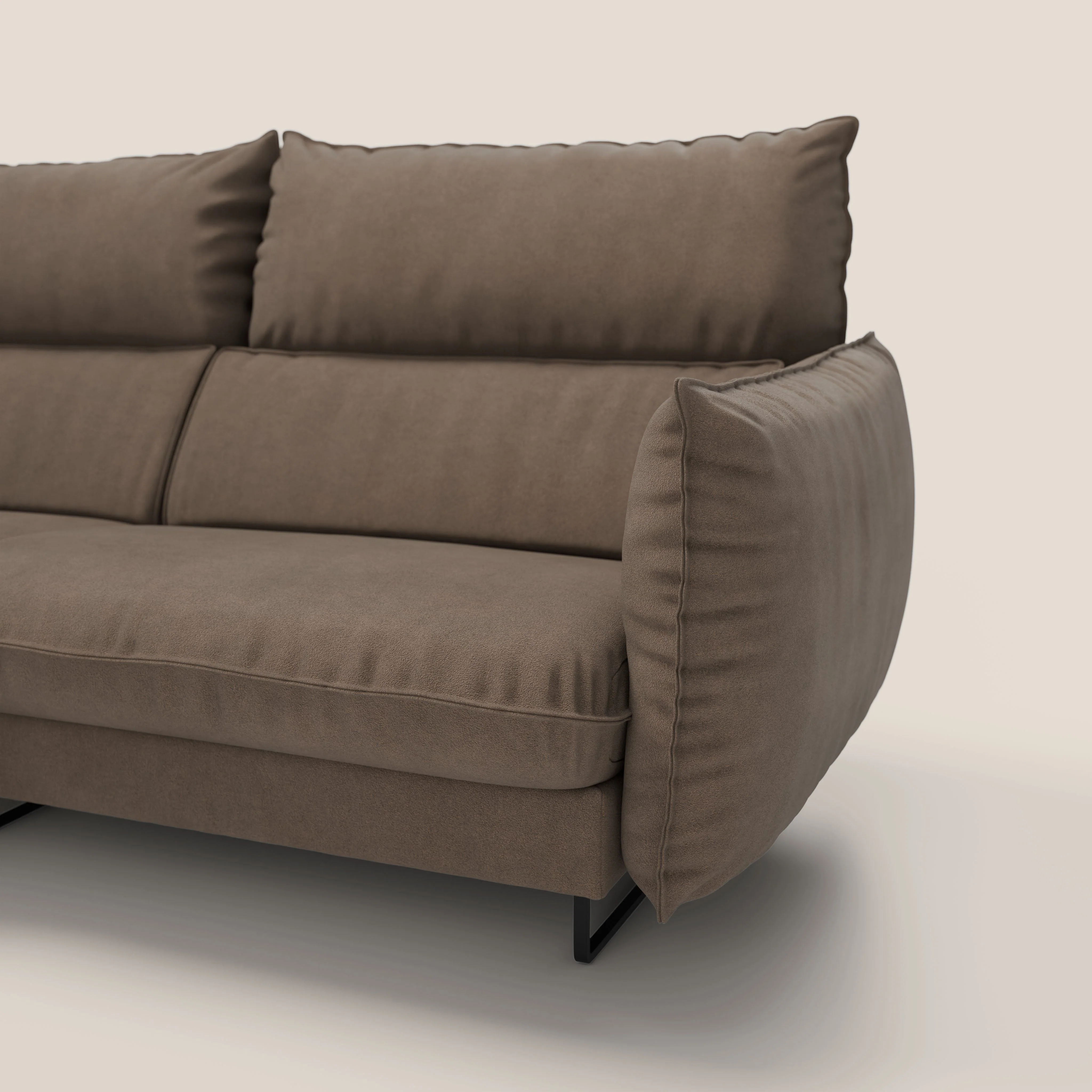 Monamour canapé d'angle au design moderne avec option relax électrique en microfibre détachable imperméable T11 marron - Image 5