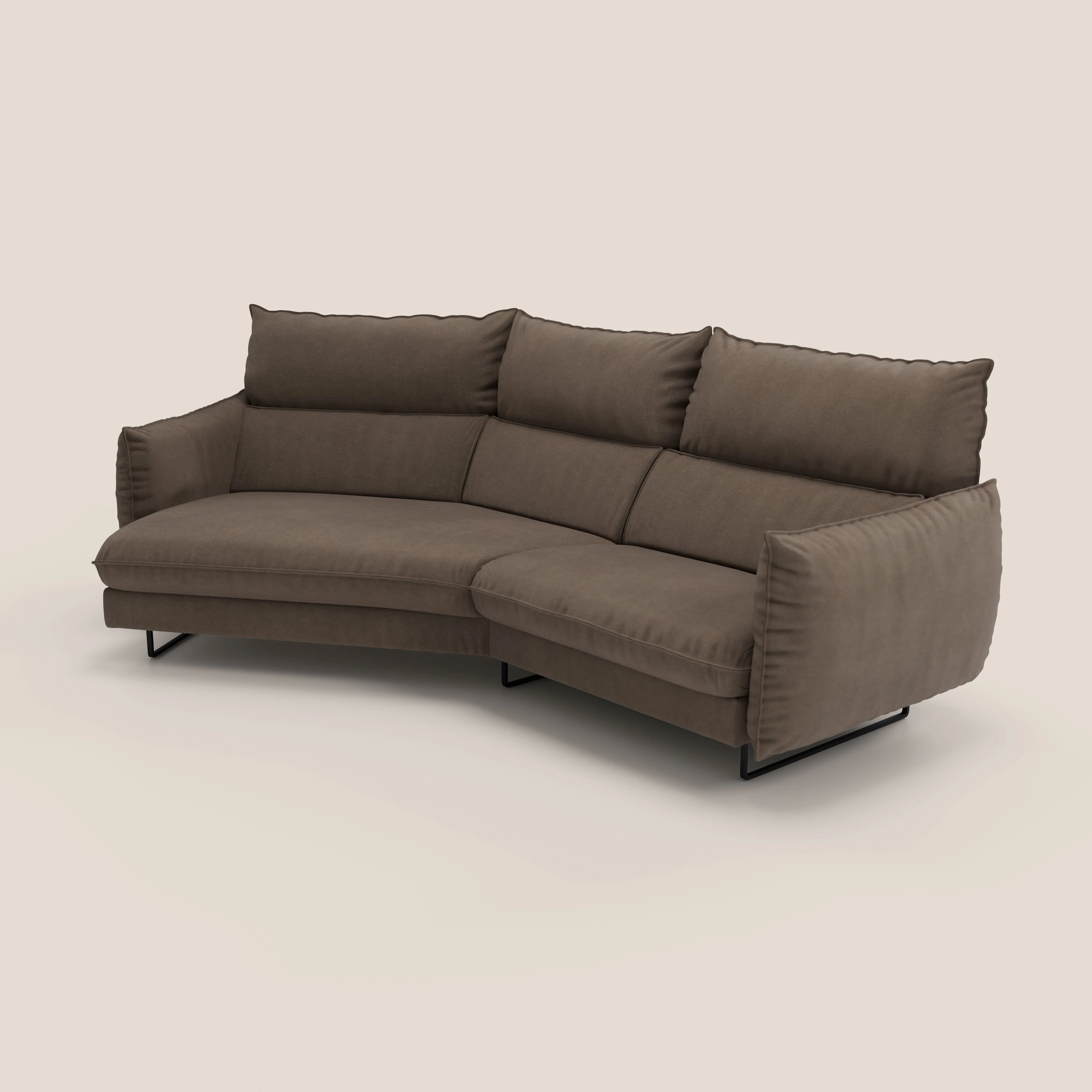 Monamour canapé d'angle au design moderne avec option relax électrique en microfibre détachable imperméable T11 marron - Image 6
