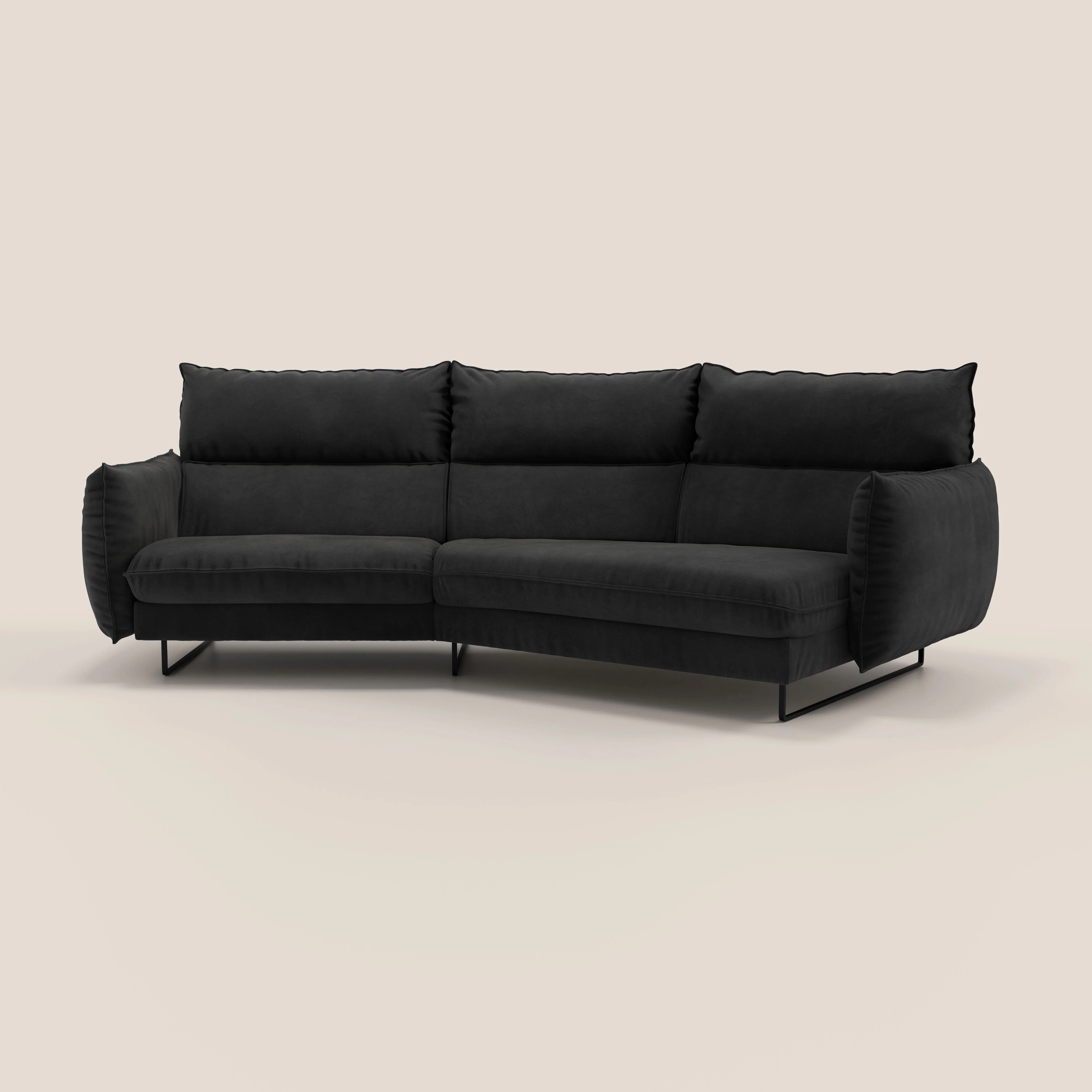 Monamour canapé d'angle au design moderne avec option relax électrique en microfibre détachable imperméable T11 noir - Image 11