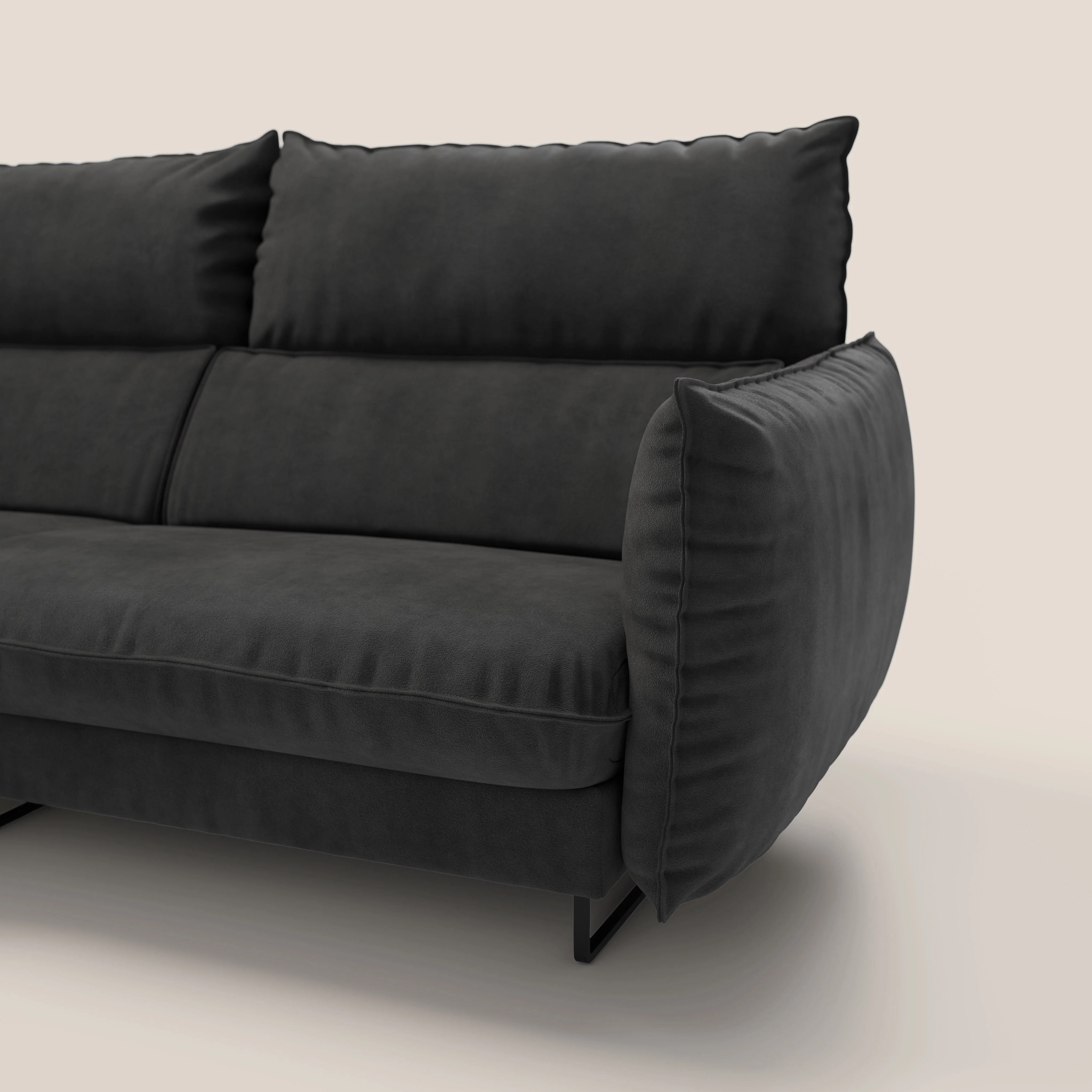 Monamour canapé d'angle au design moderne avec option relax électrique en microfibre détachable imperméable T11 noir - Image 5