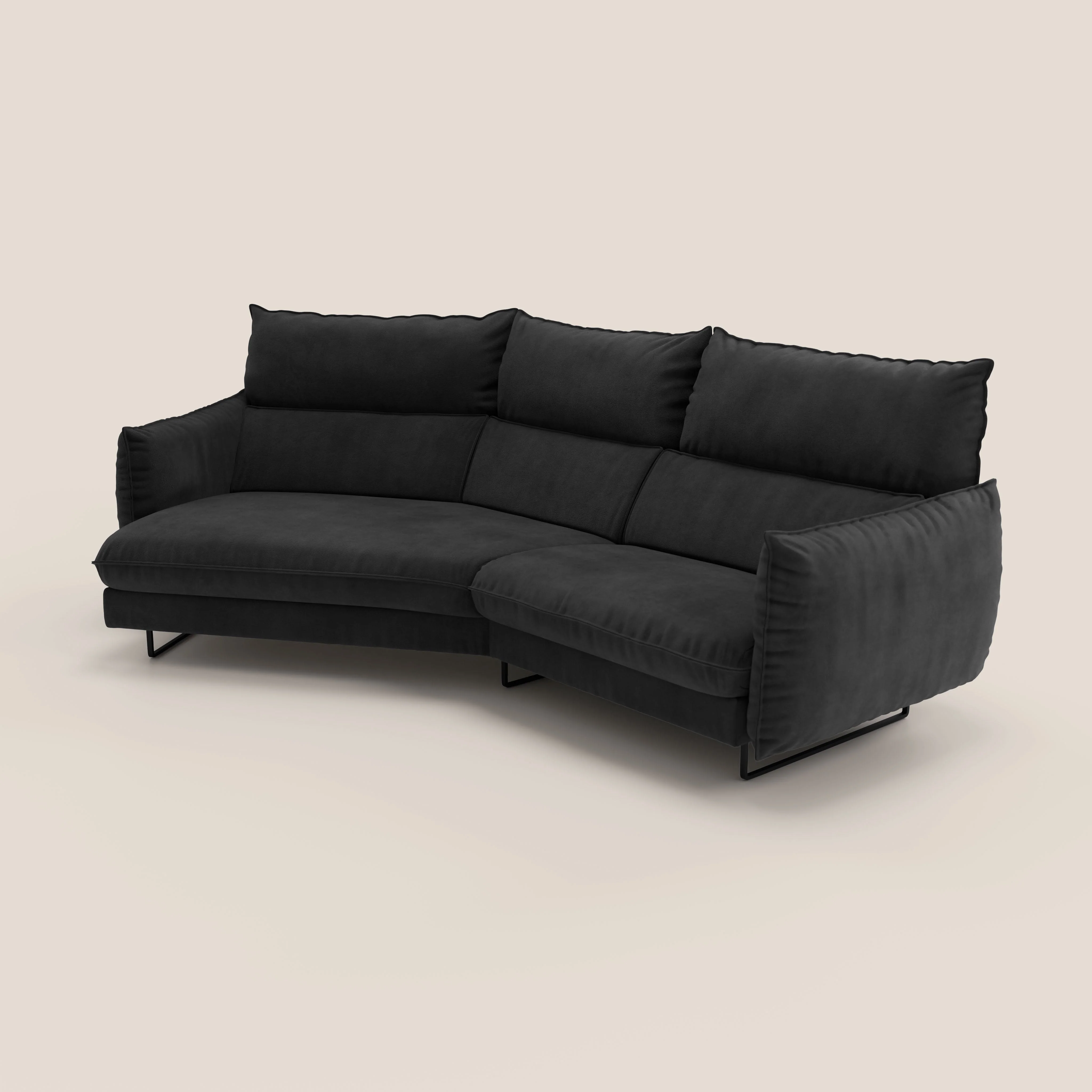 Monamour canapé d'angle au design moderne avec option relax électrique en microfibre détachable imperméable T11 noir - Image 6