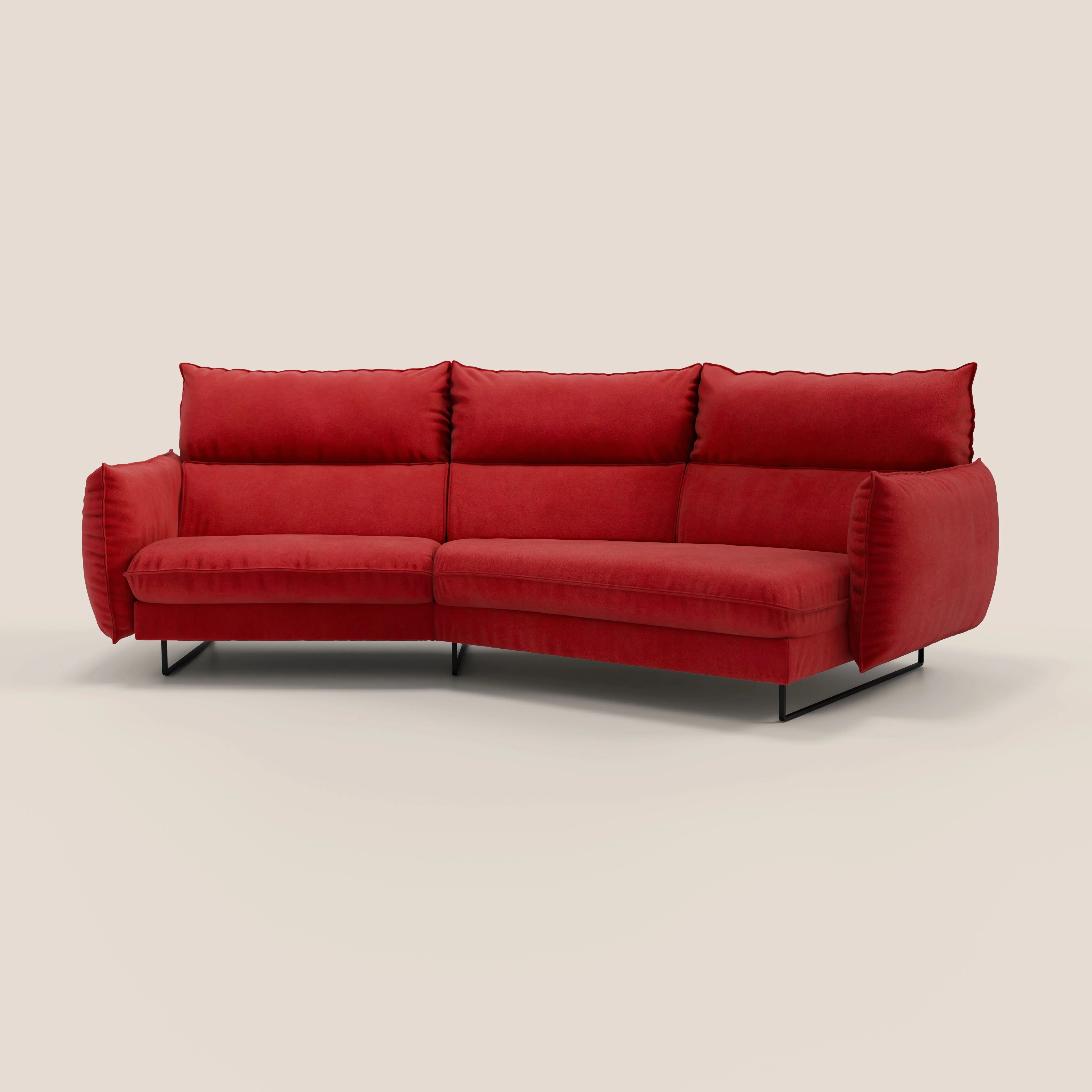 Monamour canapé d'angle au design moderne avec option relax électrique en microfibre détachable imperméable T11 rouge - Image 11