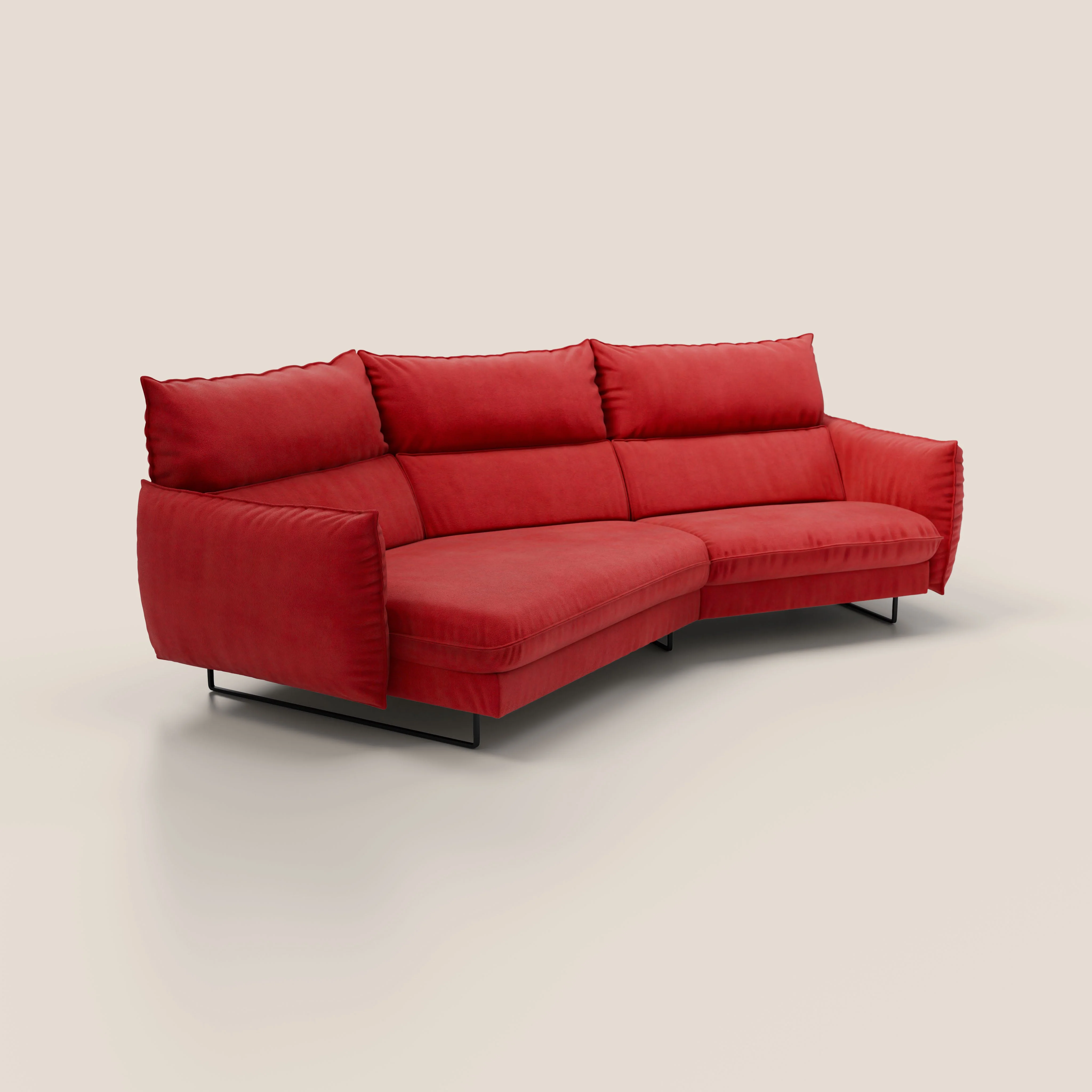 Monamour canapé d'angle au design moderne avec option relax électrique en microfibre détachable imperméable T11 rouge - Image 2