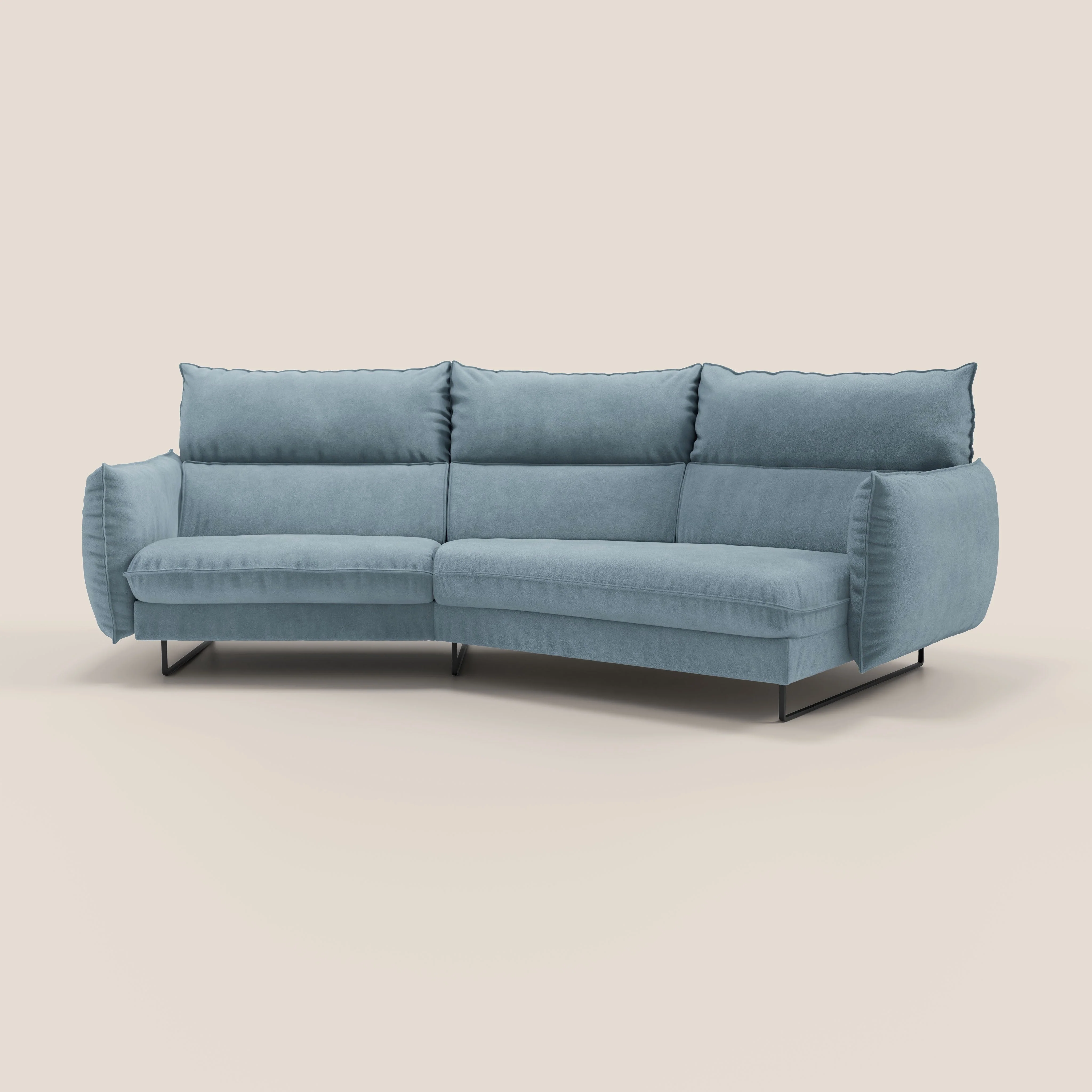 Monamour canapé d'angle au design moderne avec option relax électrique en microfibre détachable imperméable T11 sucre glace - Image 11