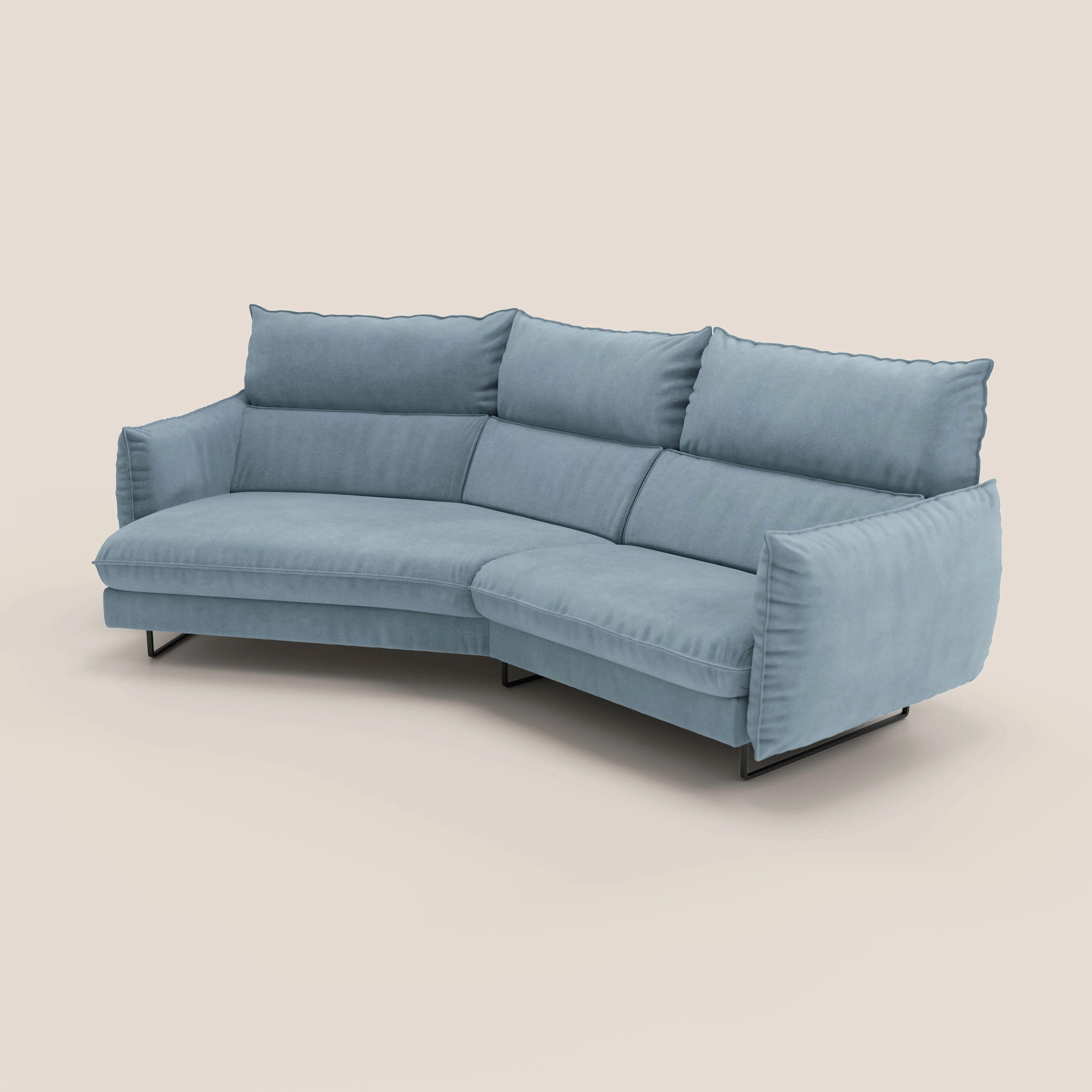 Monamour canapé d'angle au design moderne avec option relax électrique en microfibre détachable imperméable T11 sucre glace - Image 6