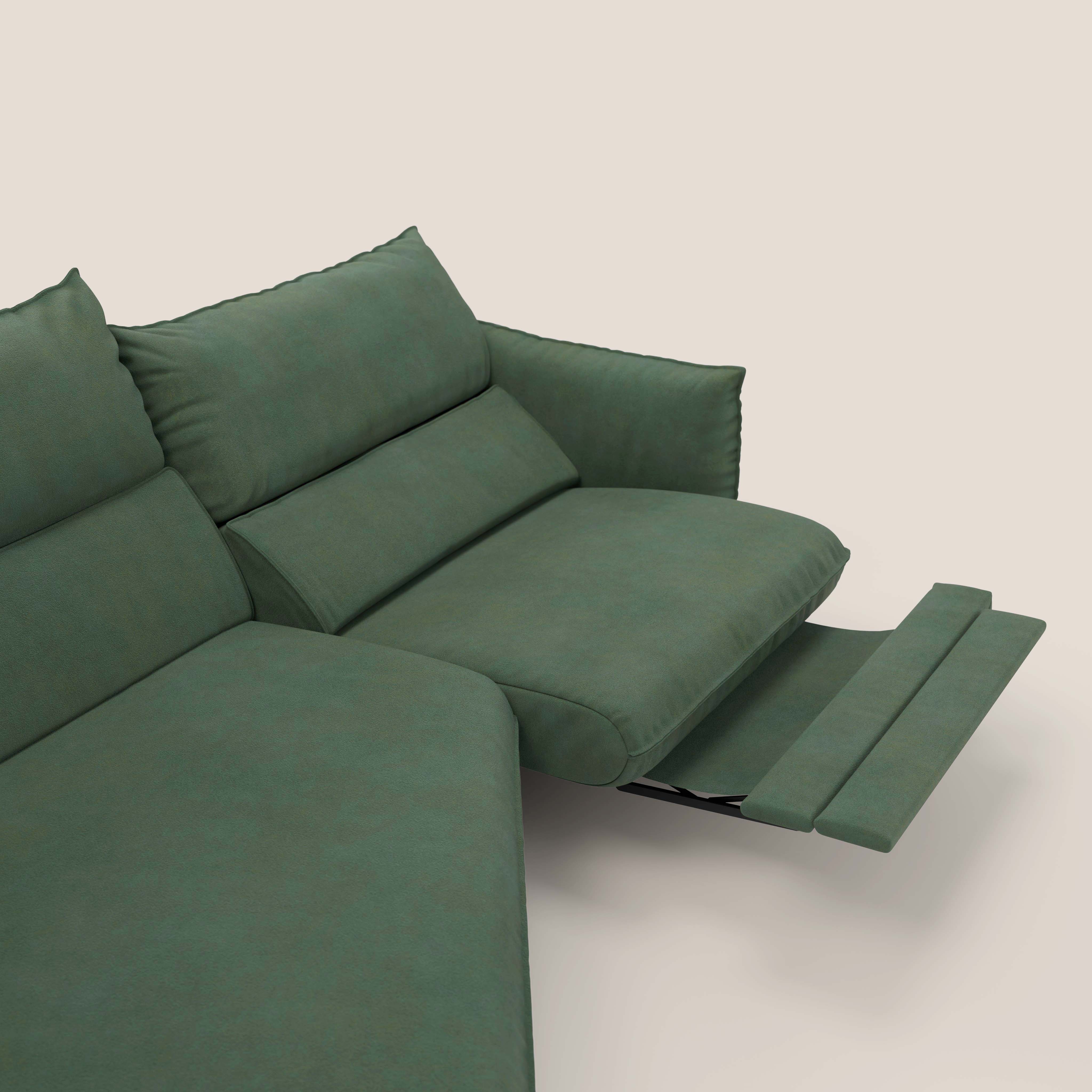 Monamour canapé d'angle au design moderne avec option relax électrique en microfibre détachable imperméable T11 vert - Image 10