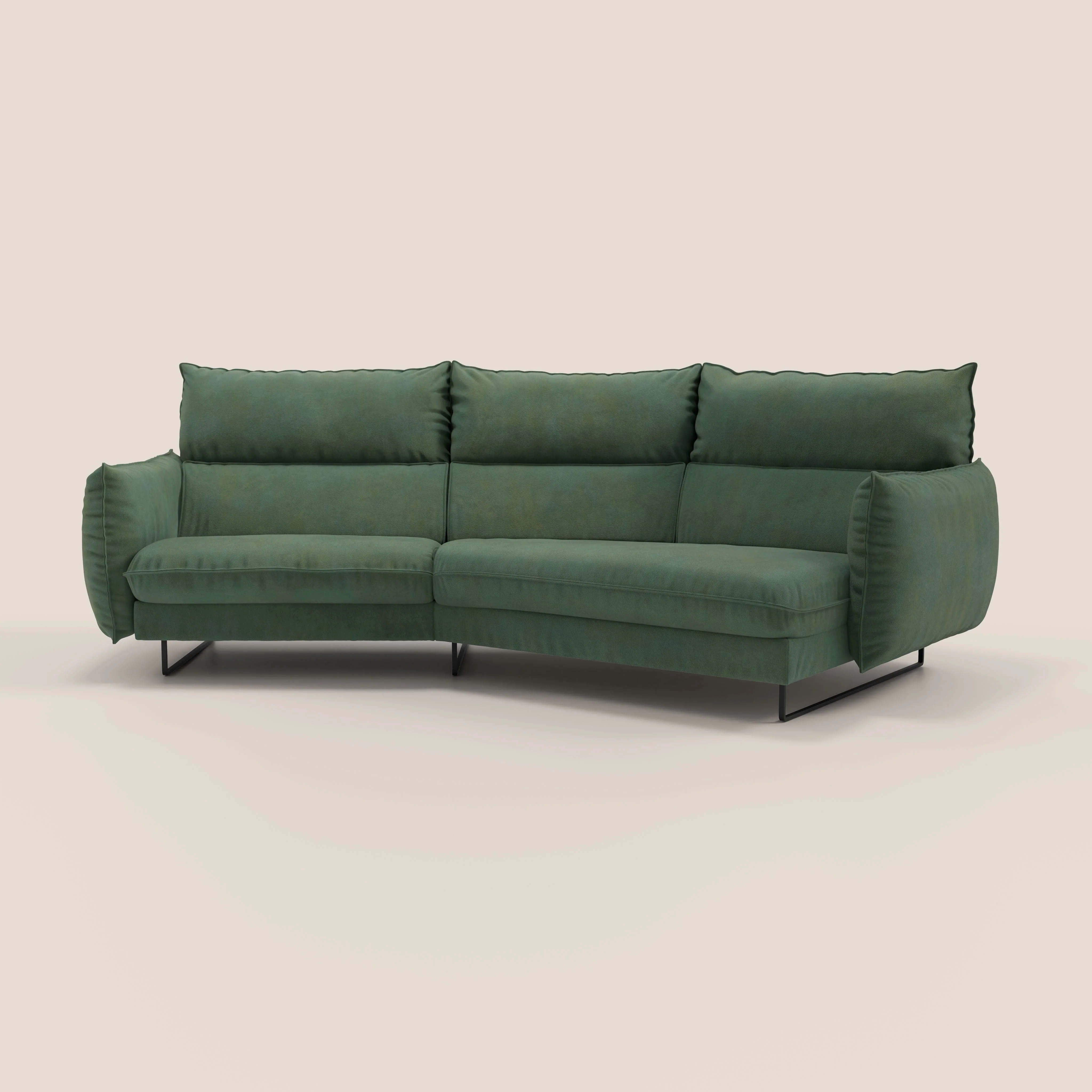 Monamour canapé d'angle au design moderne avec option relax électrique en microfibre détachable imperméable T11 vert - Image 11