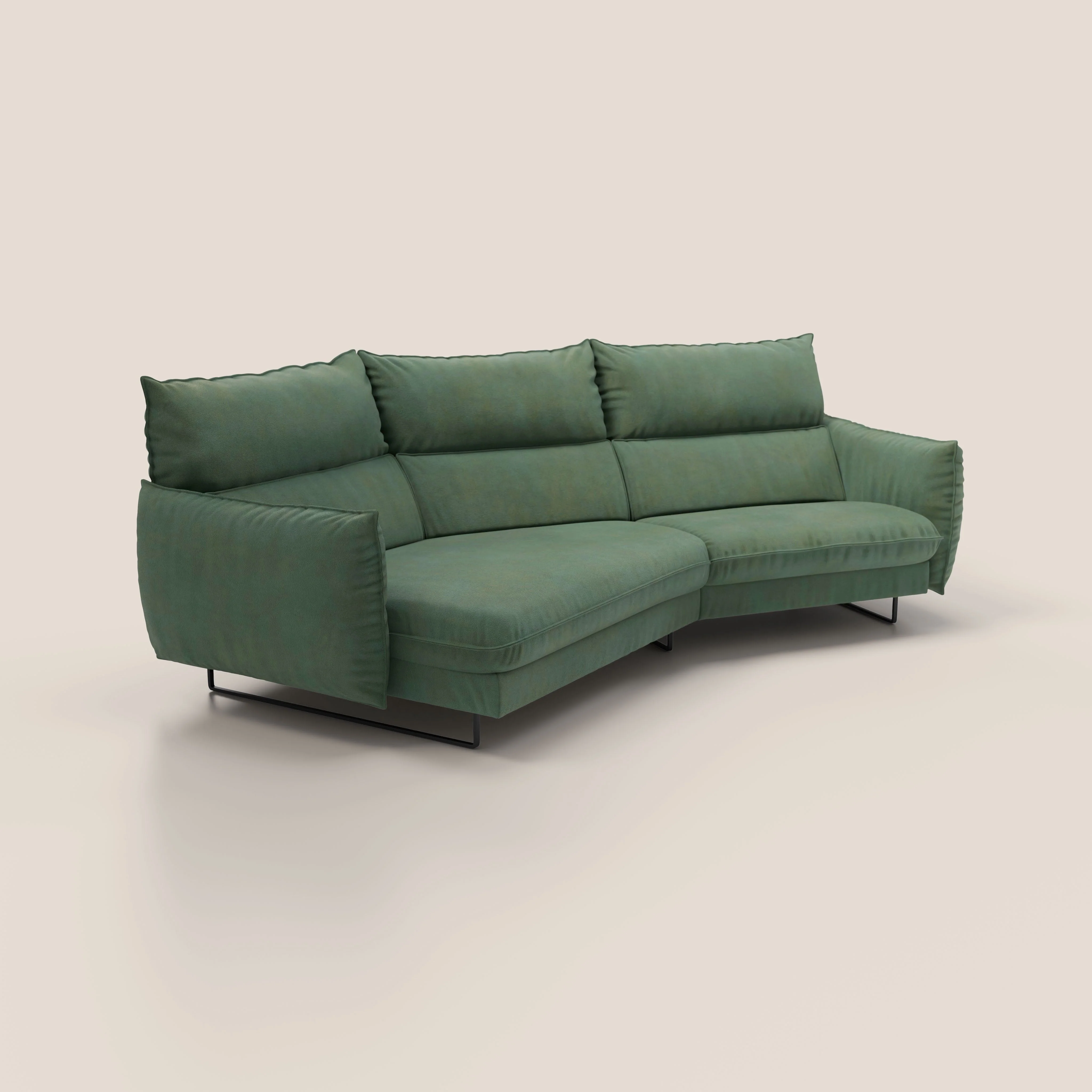 Monamour canapé d'angle au design moderne avec option relax électrique en microfibre détachable imperméable T11 vert - Image 2