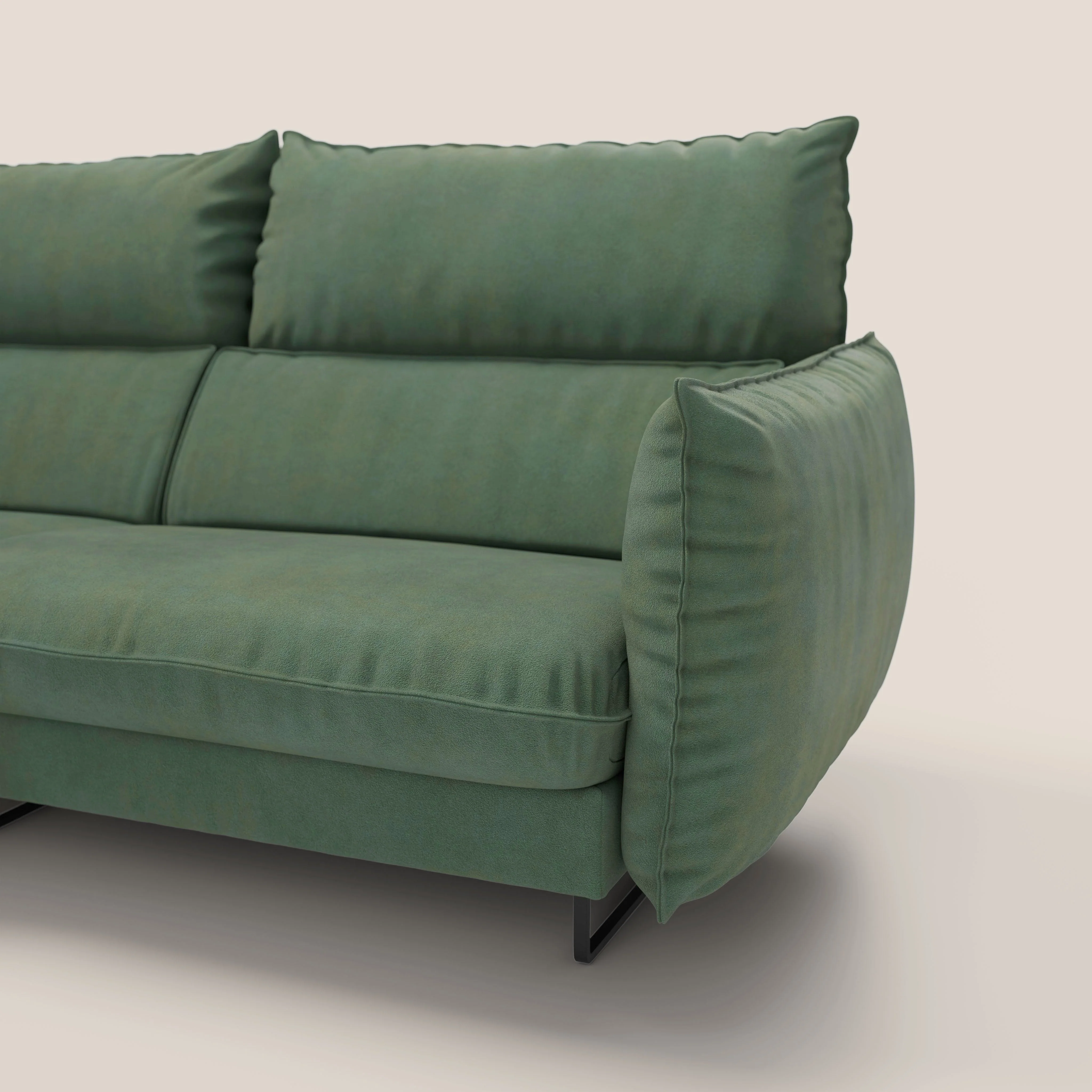 Monamour canapé d'angle au design moderne avec option relax électrique en microfibre détachable imperméable T11 vert - Image 5