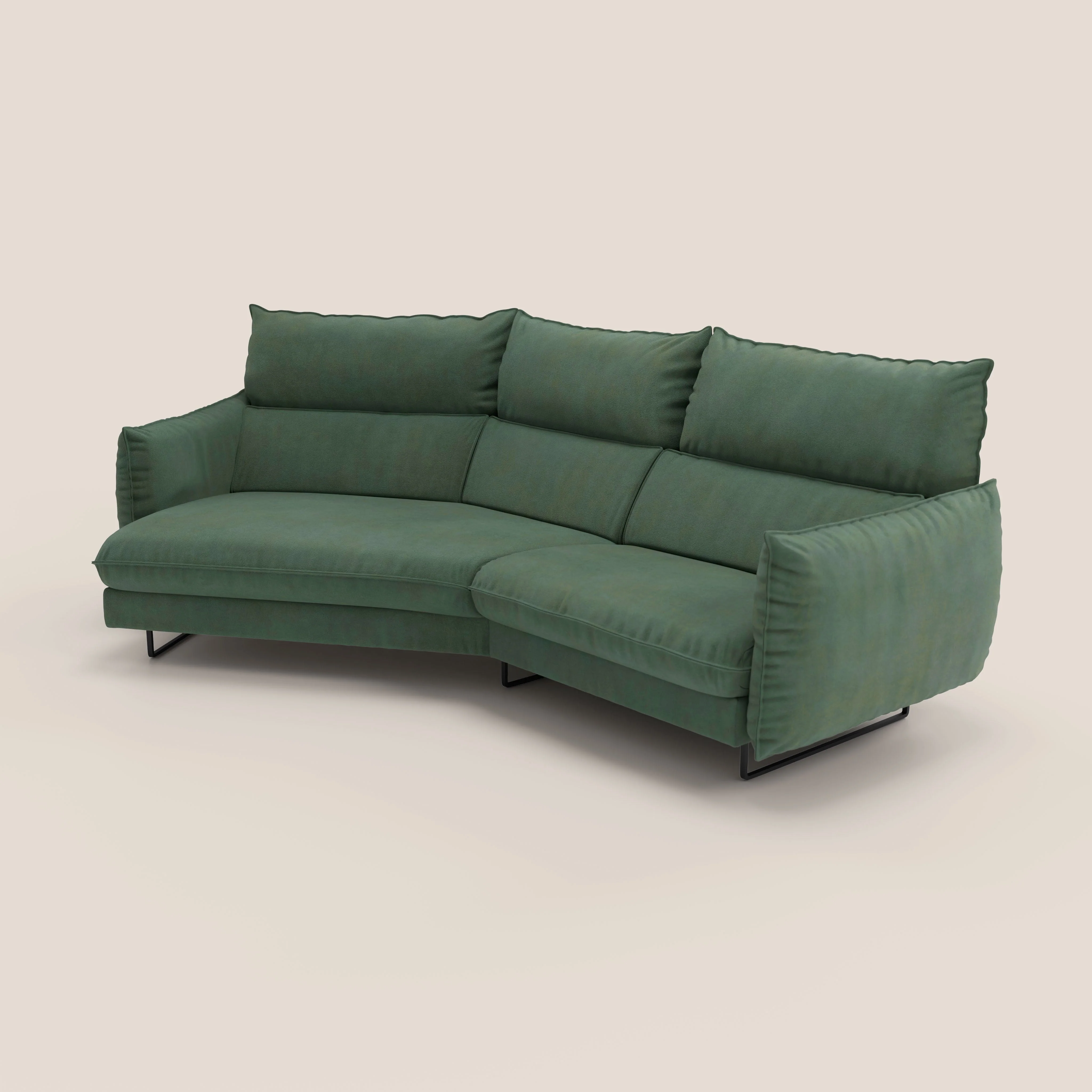Monamour canapé d'angle au design moderne avec option relax électrique en microfibre détachable imperméable T11 vert - Image 7