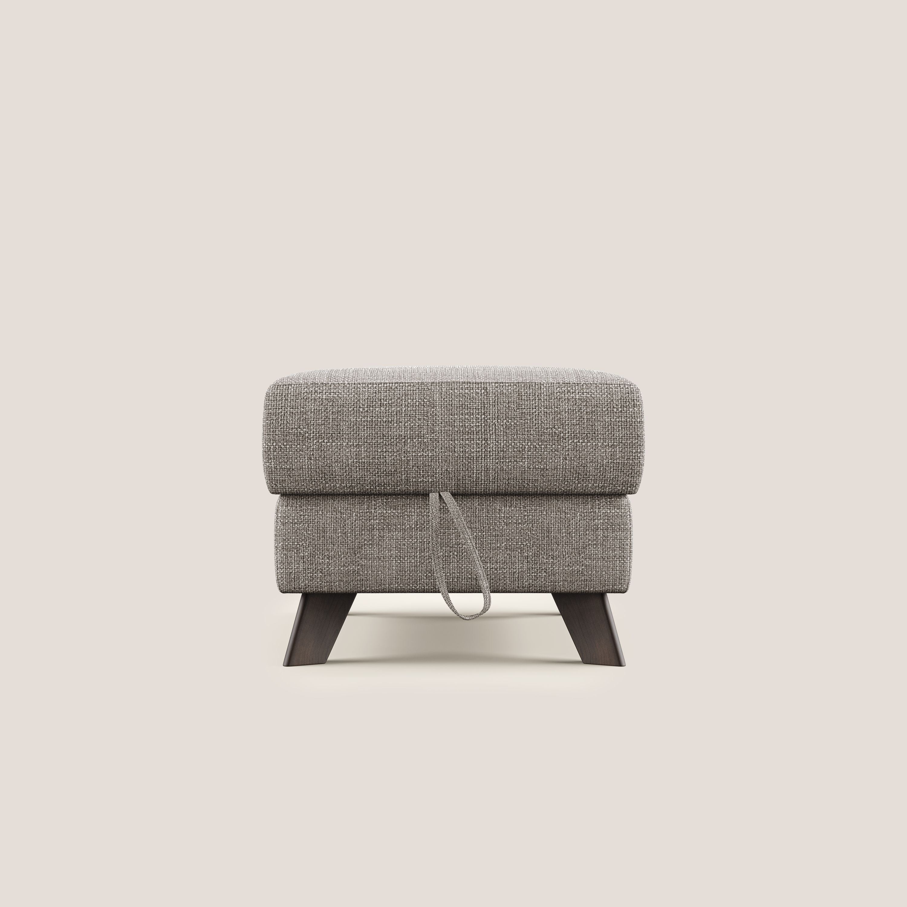 Moon Pouf coffre aux pieds hauts en tissu doux entrelacé soft-touch imperméable T06 Taupe tortora - Image 7