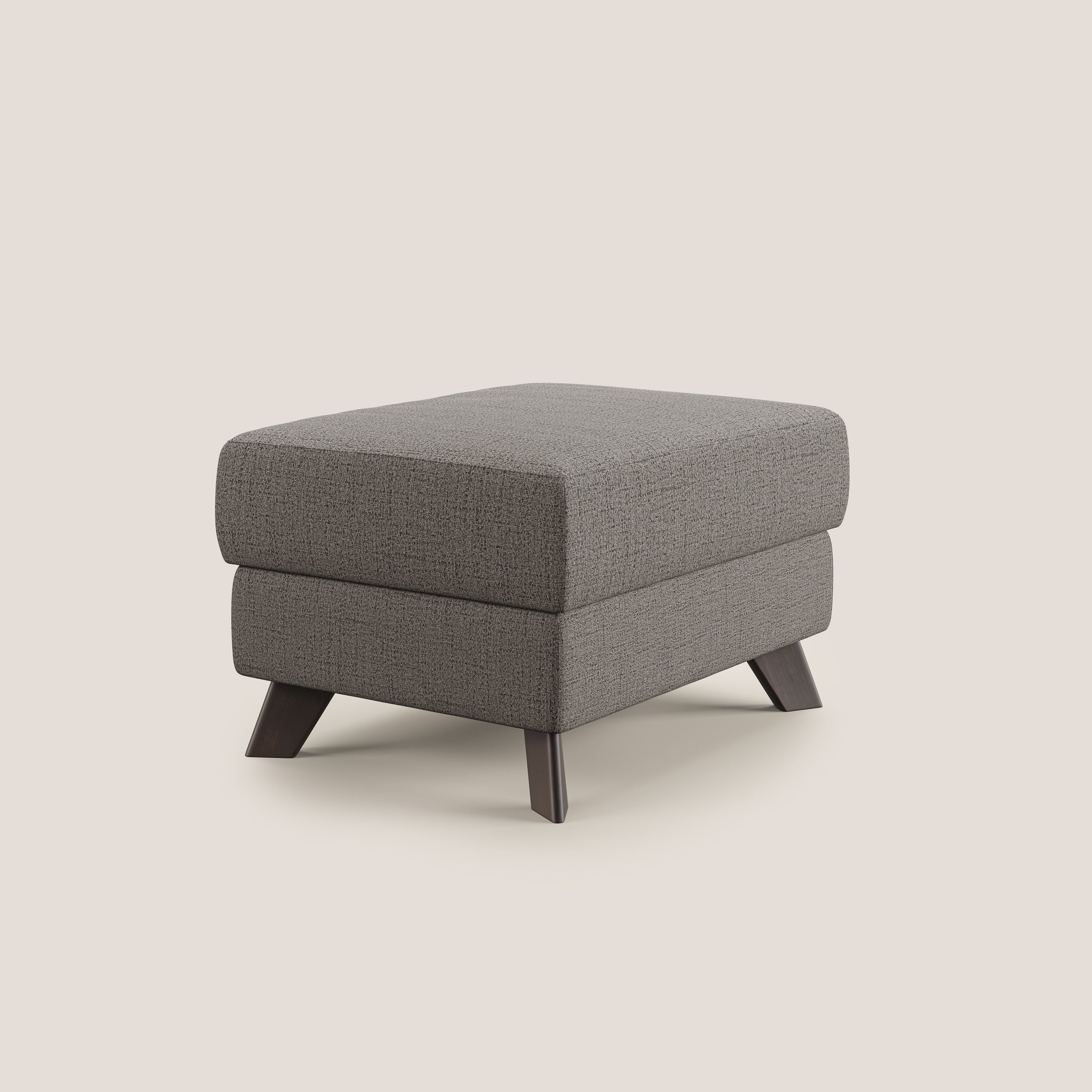 Moon Pouf coffre aux pieds hauts en tissu doux imperméable flammé T03 TAUPE - Image 3