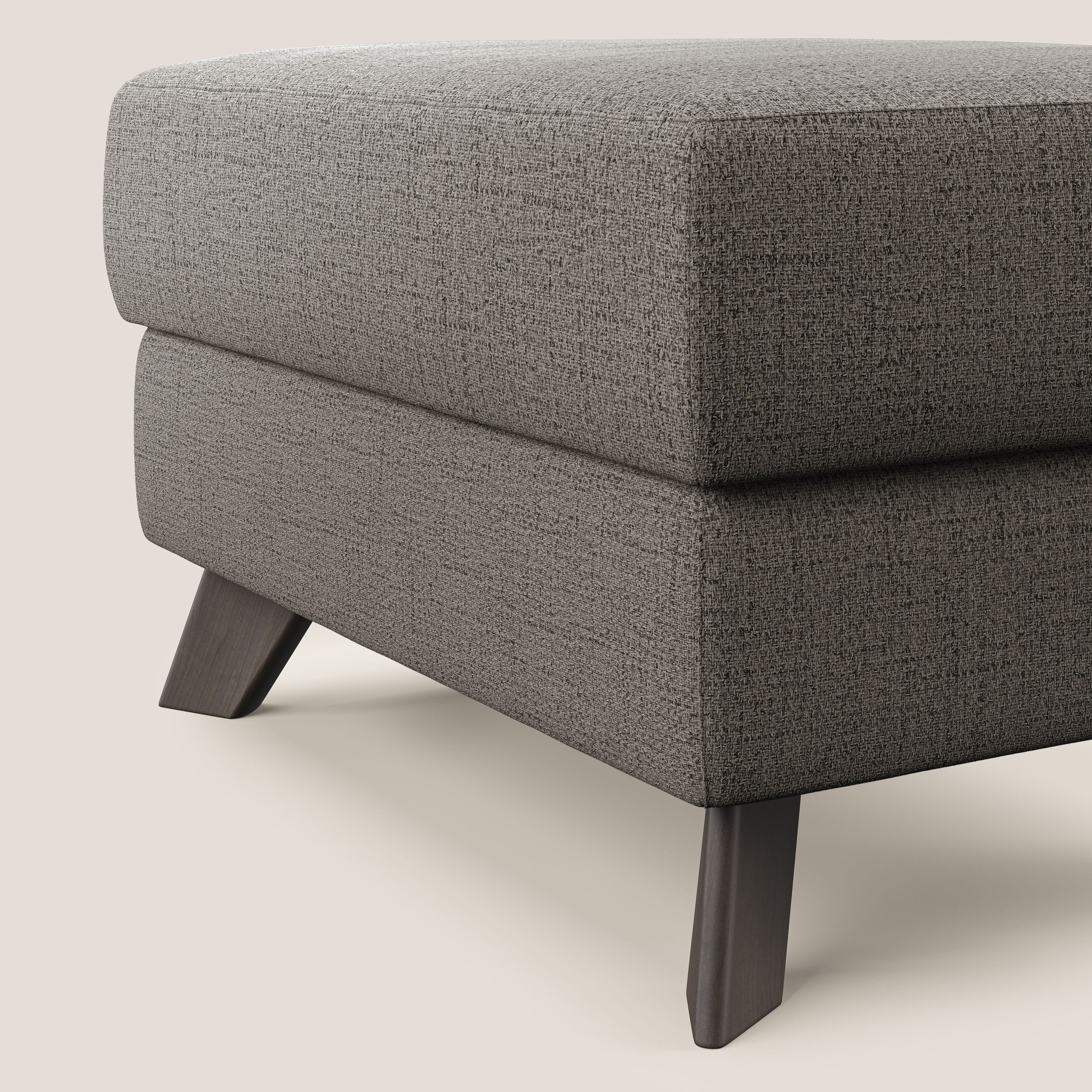 Moon Pouf coffre aux pieds hauts en tissu doux imperméable flammé T03 TAUPE - Image 4
