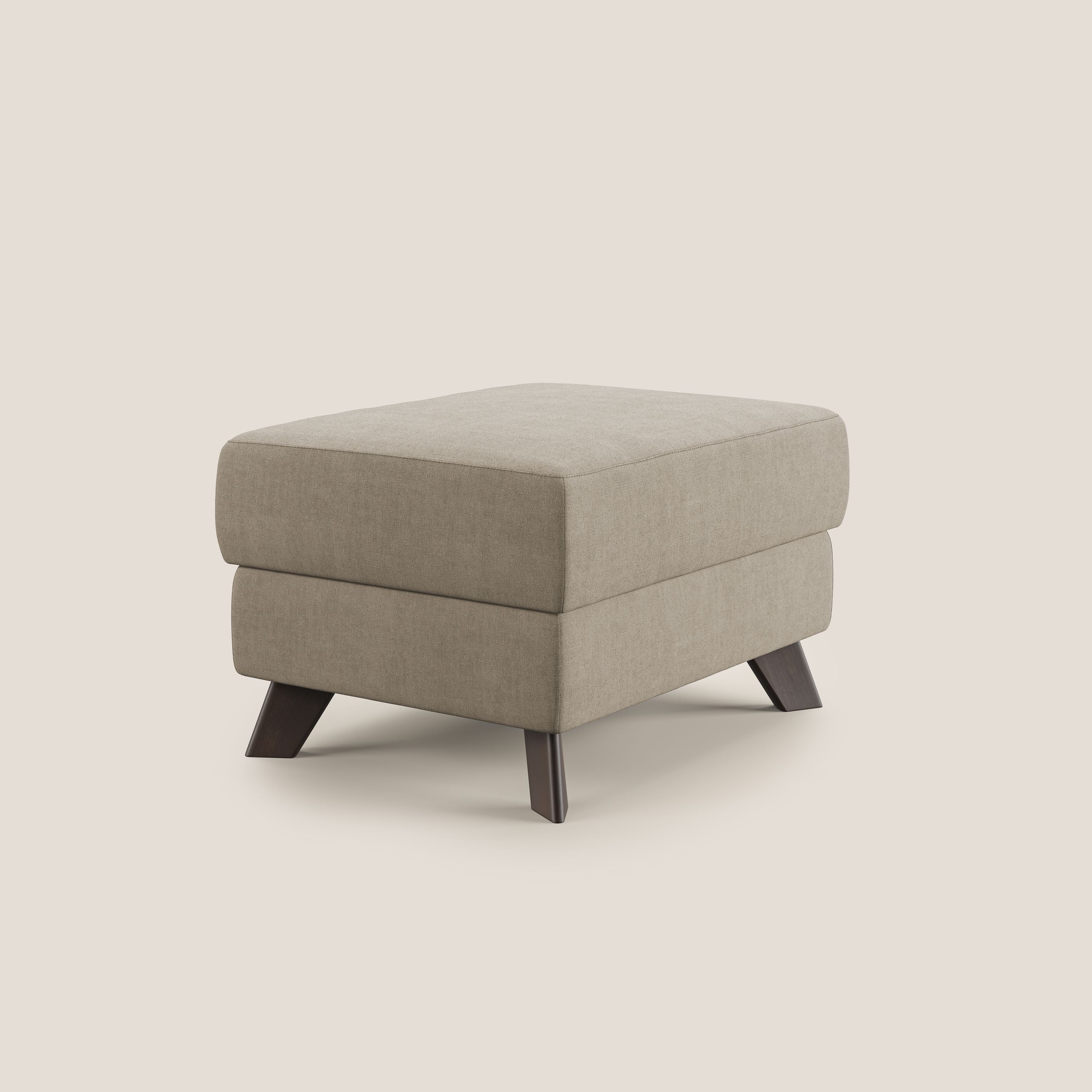 Moon Pouf coffre aux pieds hauts et tissu doux imperméable T02 beige - Image 3