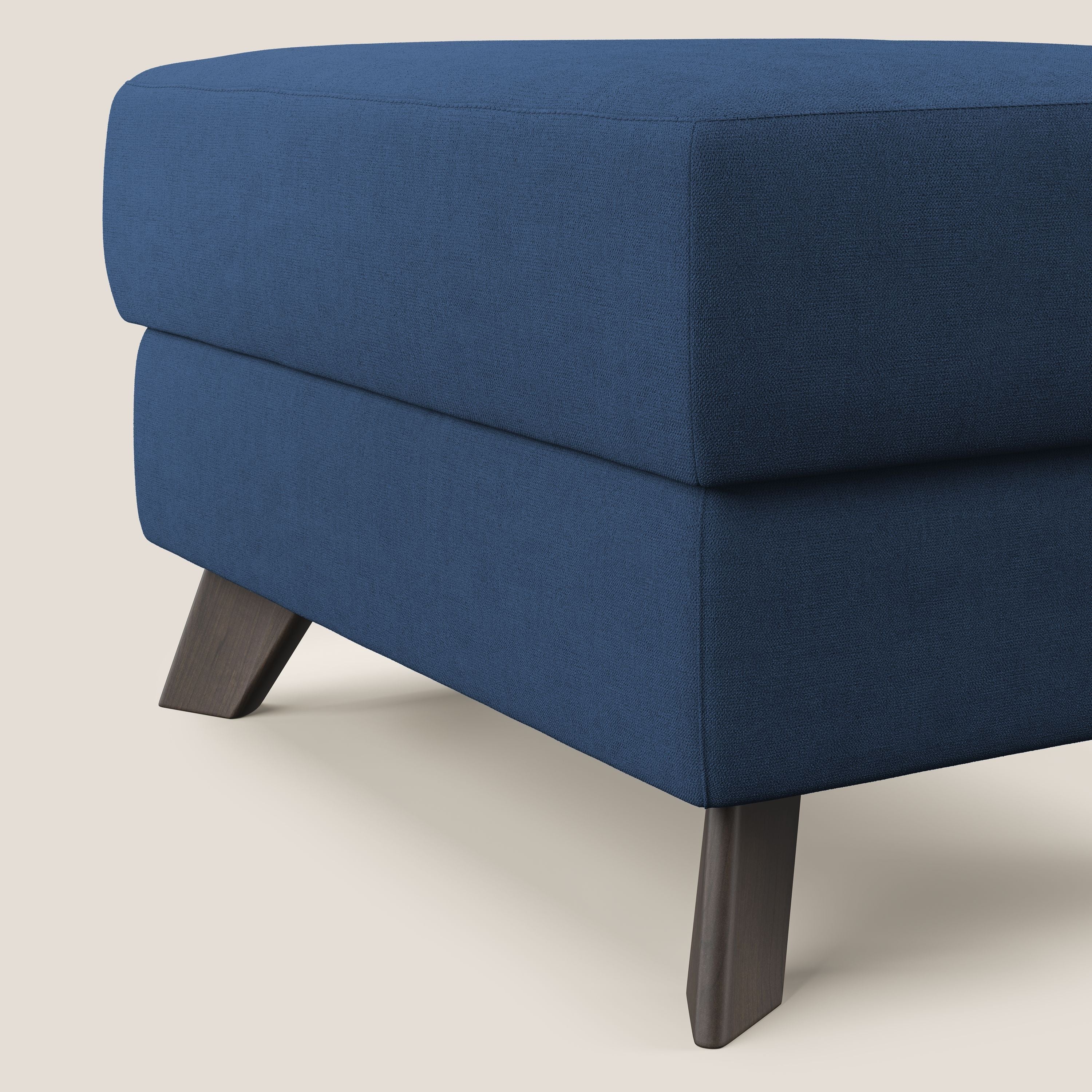 Moon Pouf coffre aux pieds hauts et tissu doux imperméable T02 bleu - Image 4