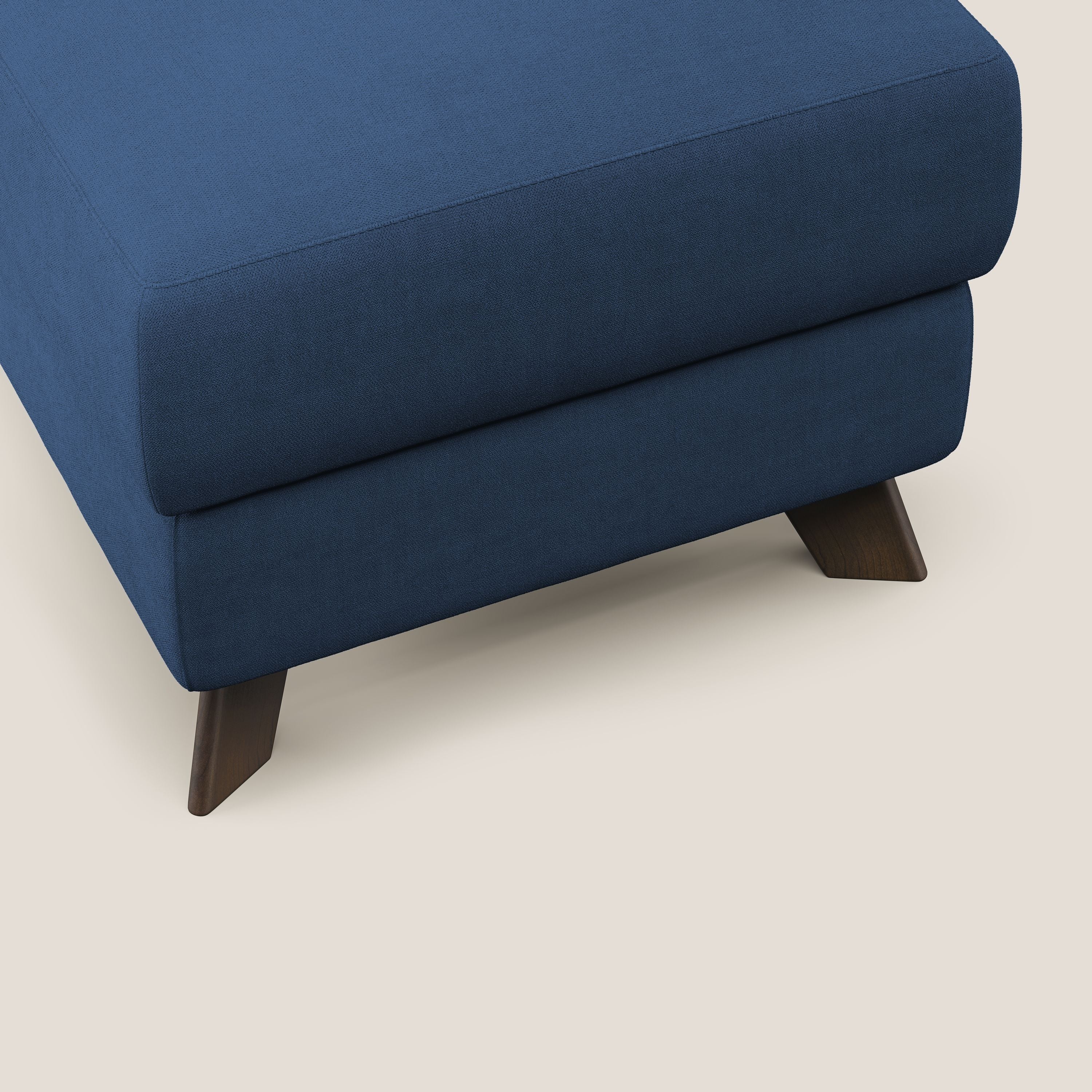 Moon Pouf coffre aux pieds hauts et tissu doux imperméable T02 bleu - Image 5