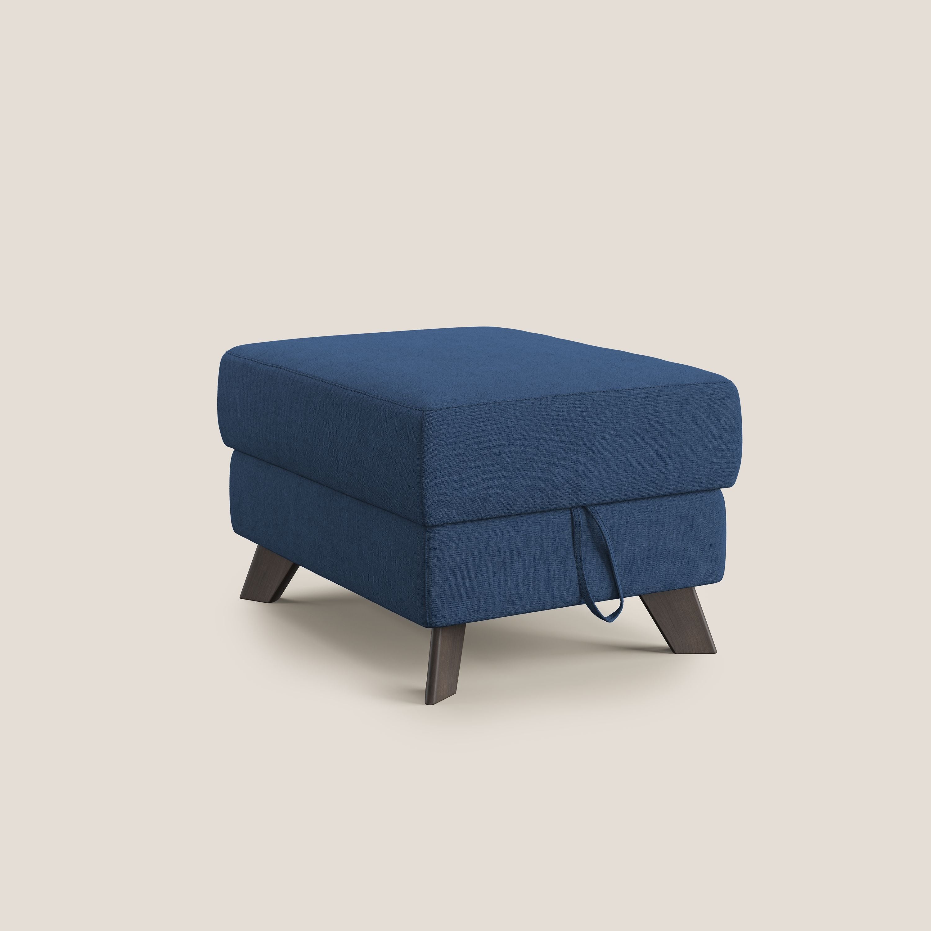 Moon Pouf coffre aux pieds hauts et tissu doux imperméable T02 bleu - Image 8