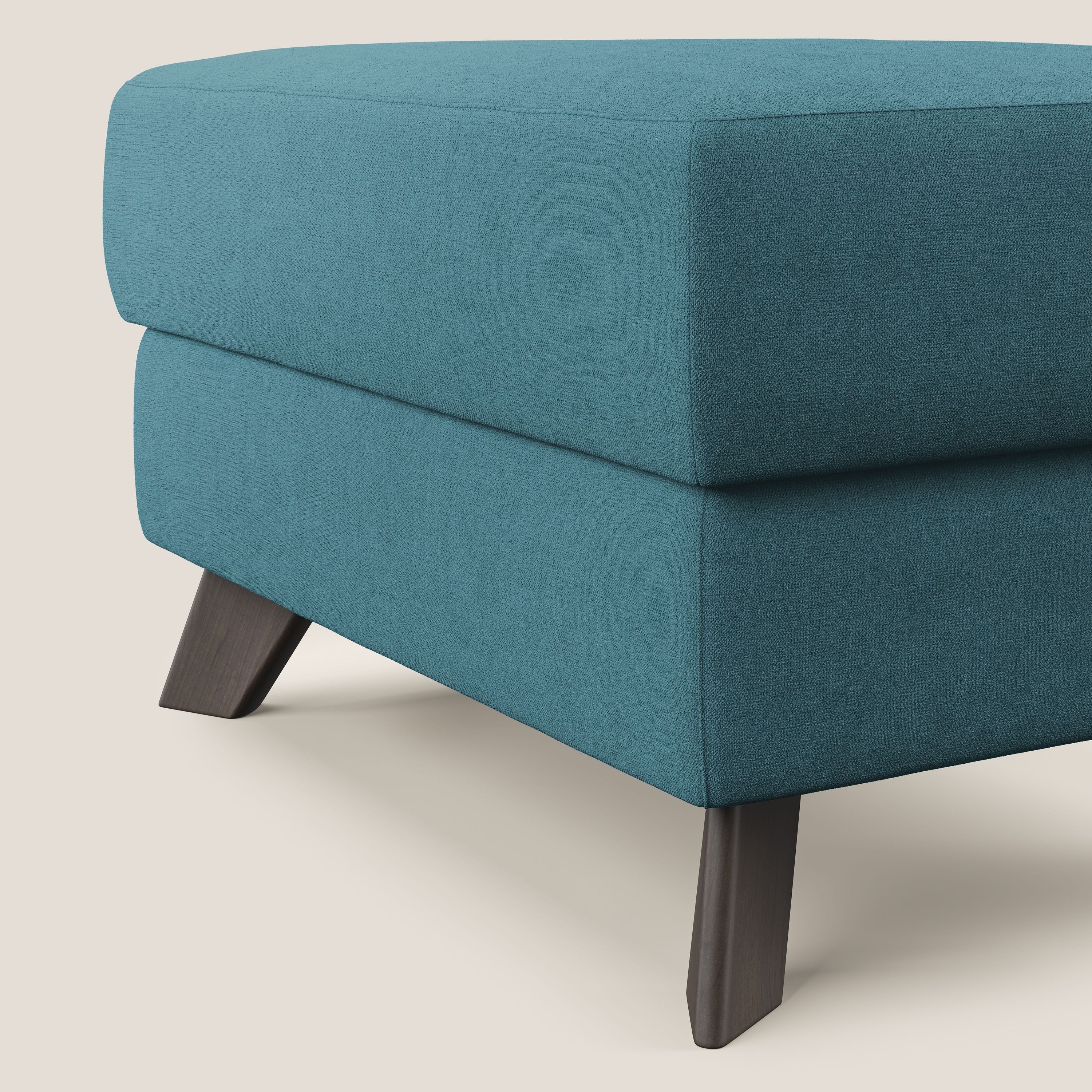 Moon Pouf coffre aux pieds hauts et tissu doux imperméable T02 bleu ciel - Image 4