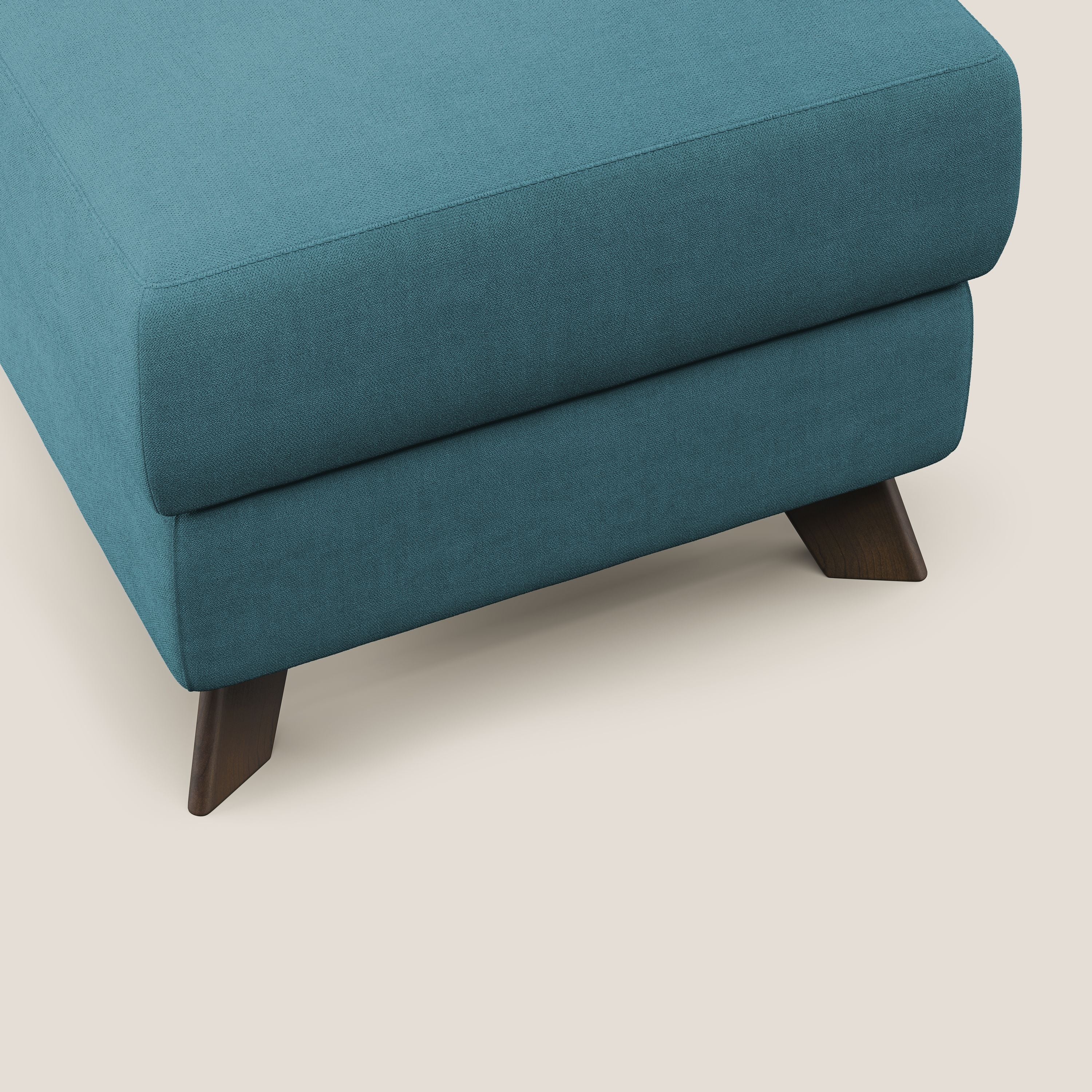 Moon Pouf coffre aux pieds hauts et tissu doux imperméable T02 bleu ciel - Image 5
