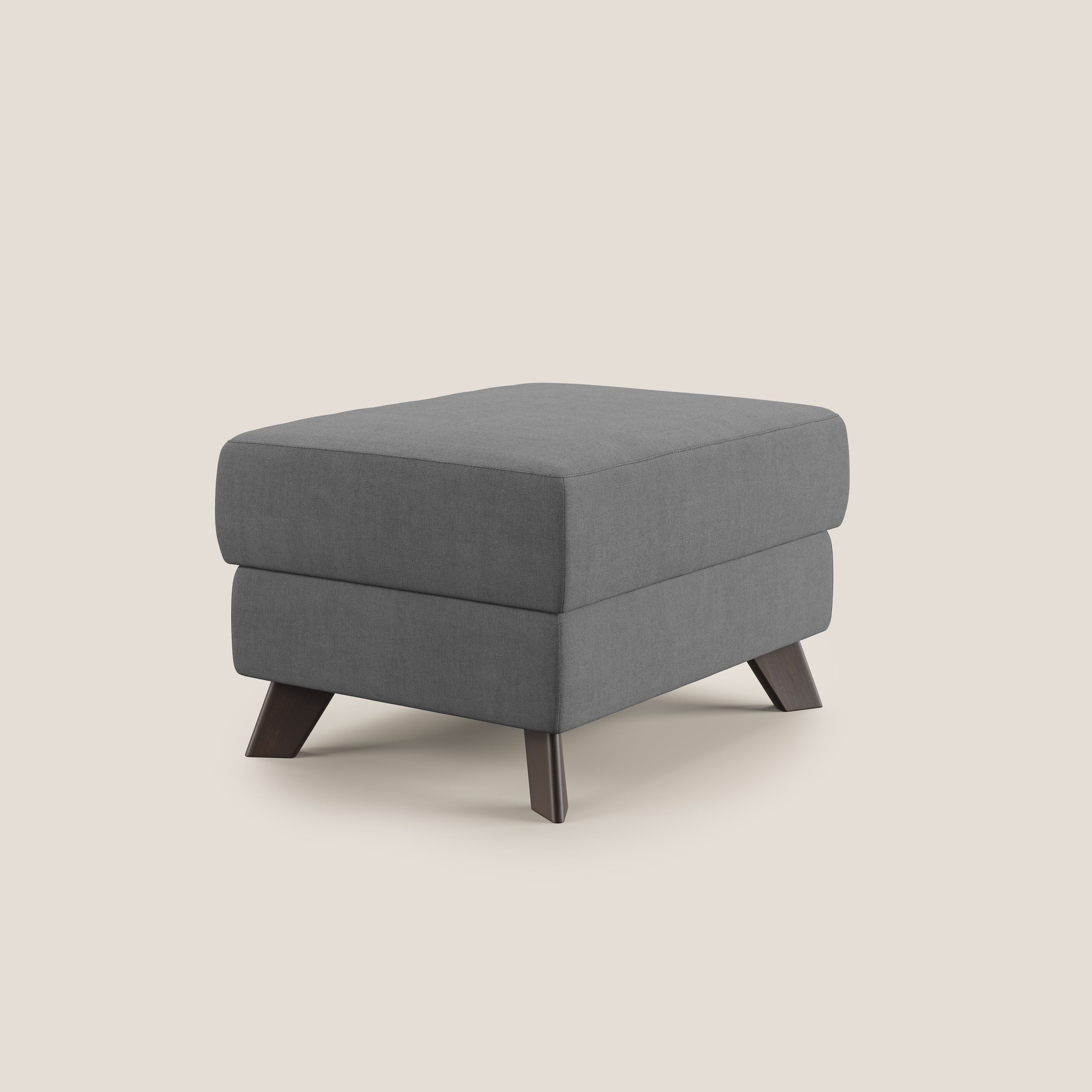 Moon Pouf coffre aux pieds hauts et tissu doux imperméable T02 gris - Image 3