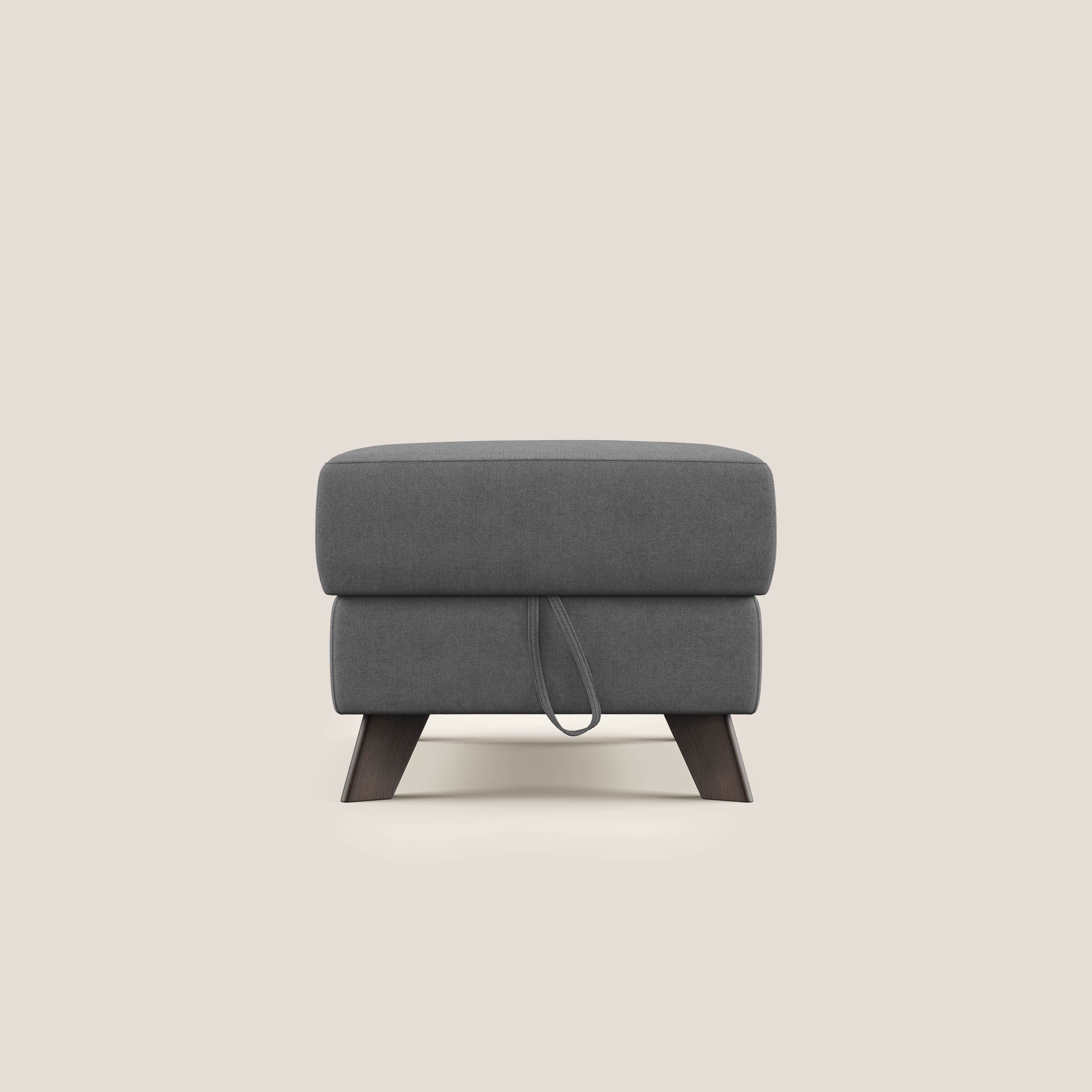 Moon Pouf coffre aux pieds hauts et tissu doux imperméable T02 gris - Image 7
