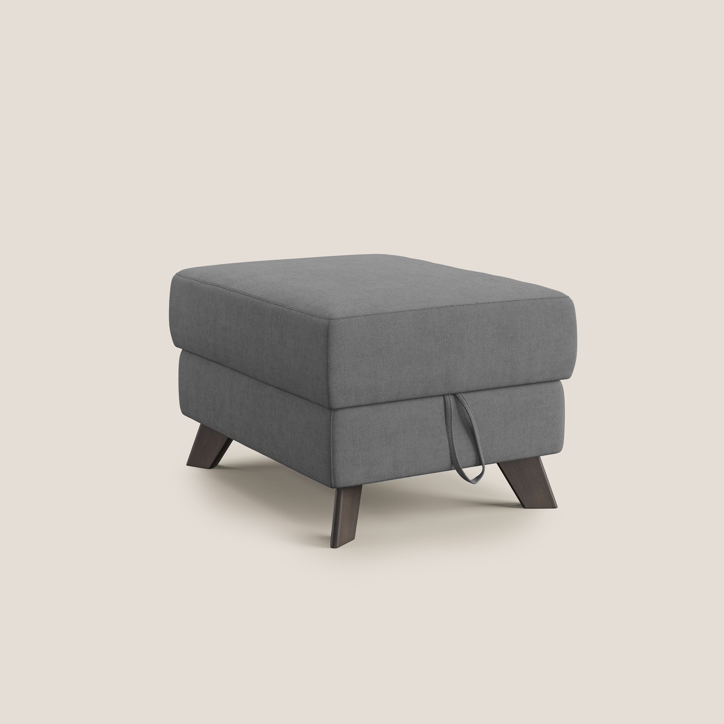 Moon Pouf coffre aux pieds hauts et tissu doux imperméable T02 gris - Image 8