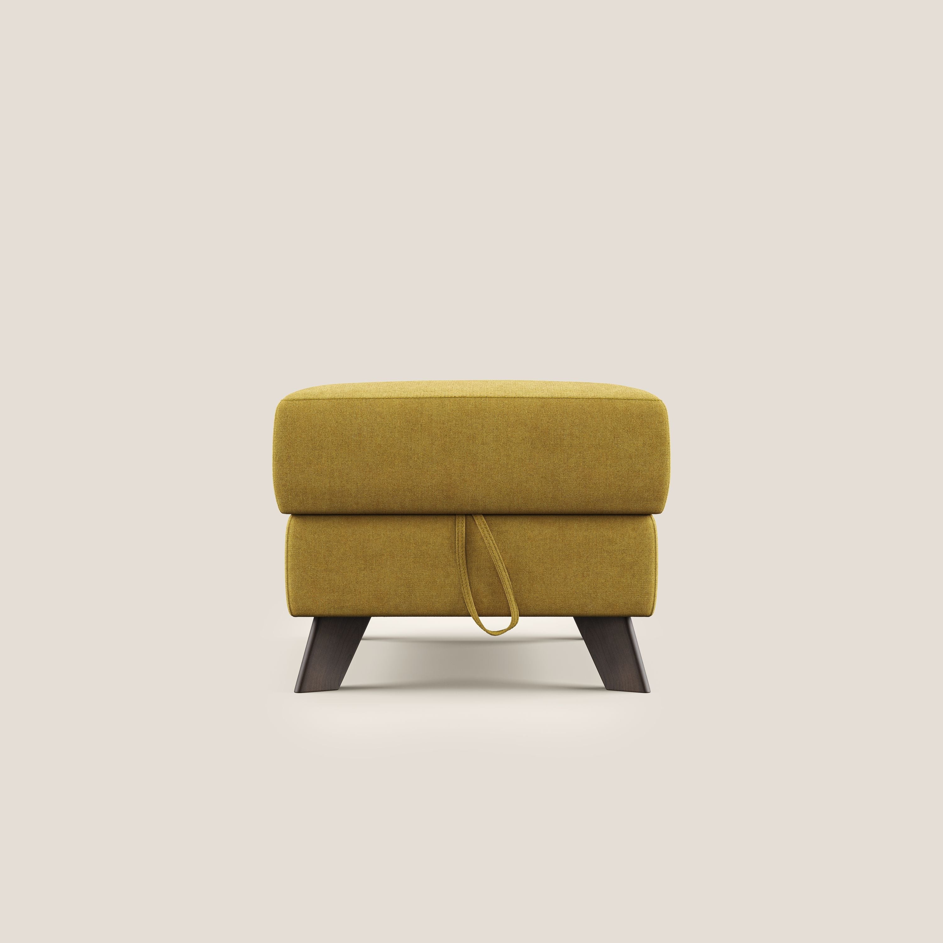 Moon Pouf coffre aux pieds hauts et tissu doux imperméable T02 jaune - Image 8