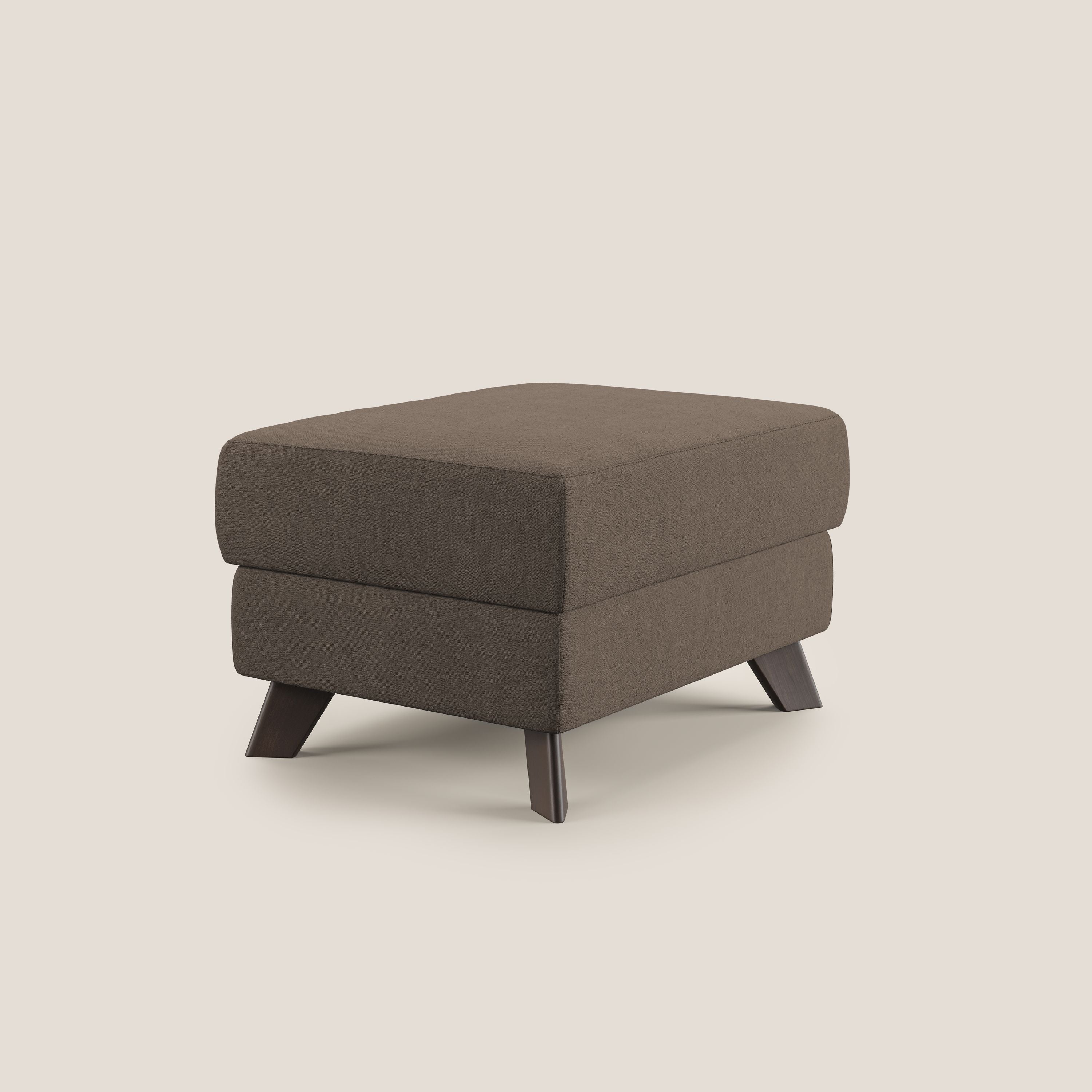 Moon Pouf coffre aux pieds hauts et tissu doux imperméable T02 marron - Image 3
