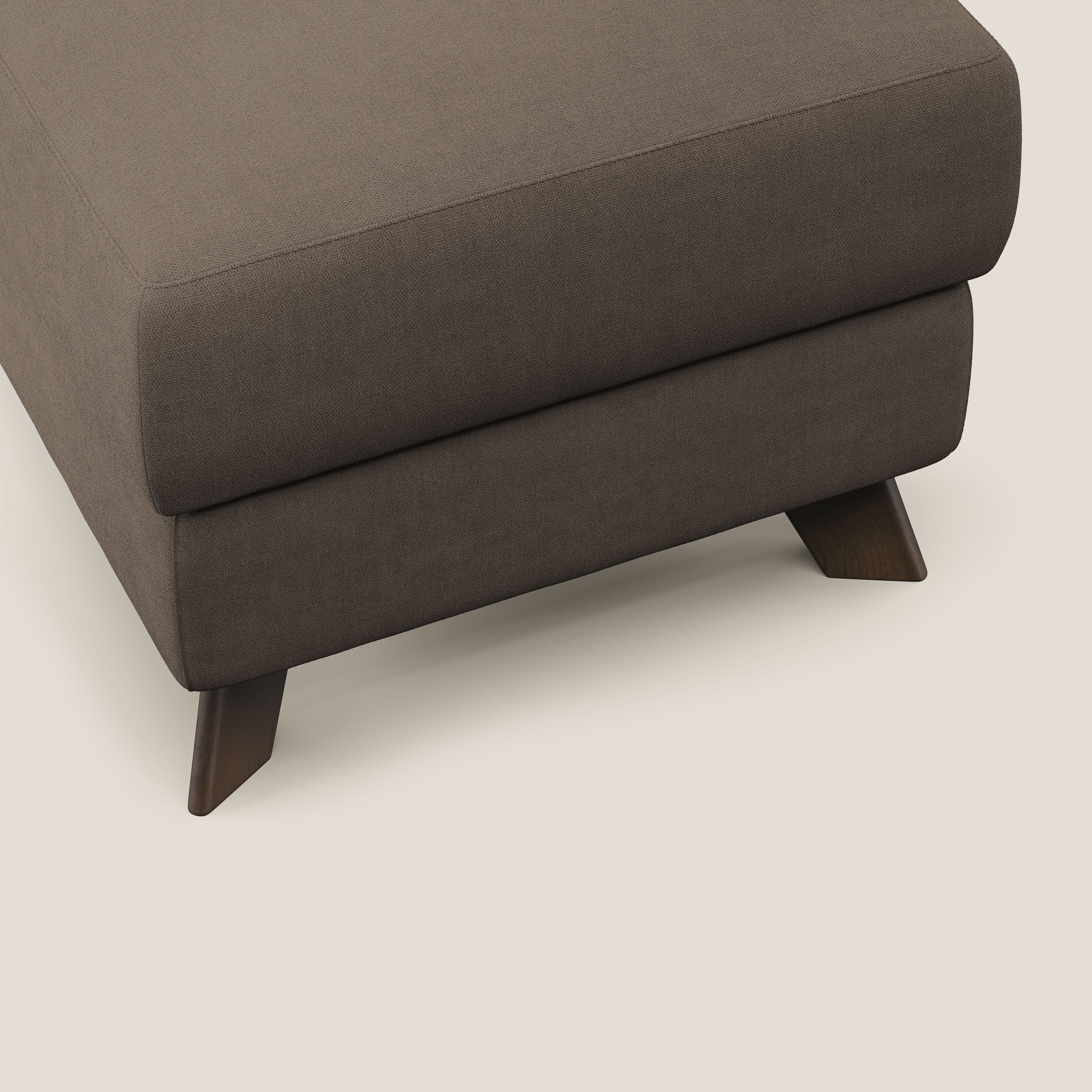 Moon Pouf coffre aux pieds hauts et tissu doux imperméable T02 marron - Image 5