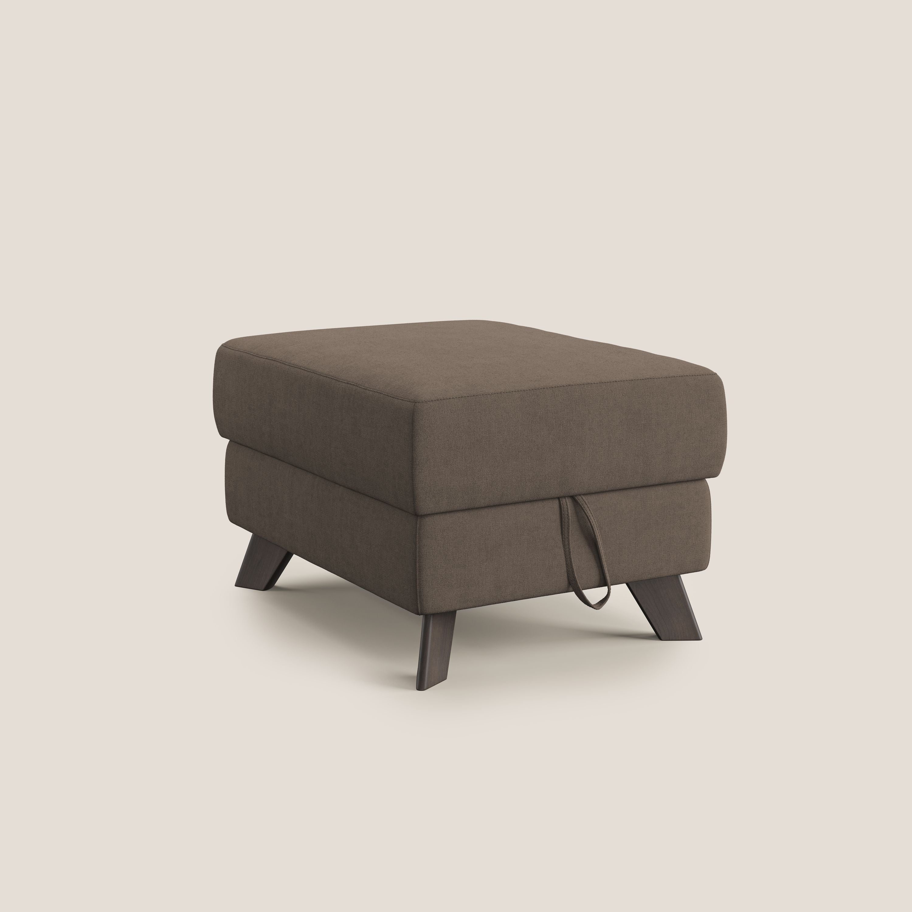 Moon Pouf coffre aux pieds hauts et tissu doux imperméable T02 marron - Image 8