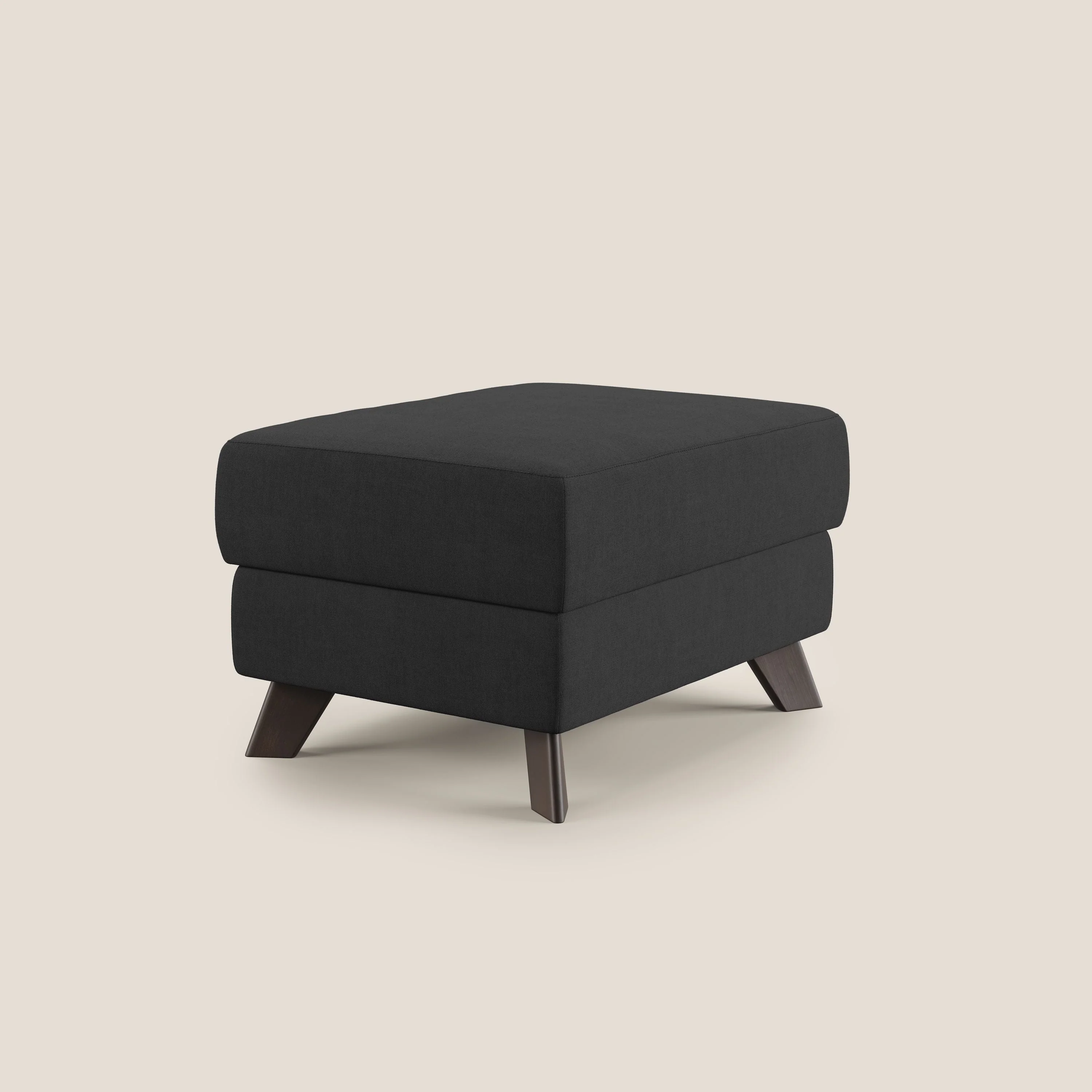 Moon Pouf coffre aux pieds hauts et tissu doux imperméable T02 noir - Image 3