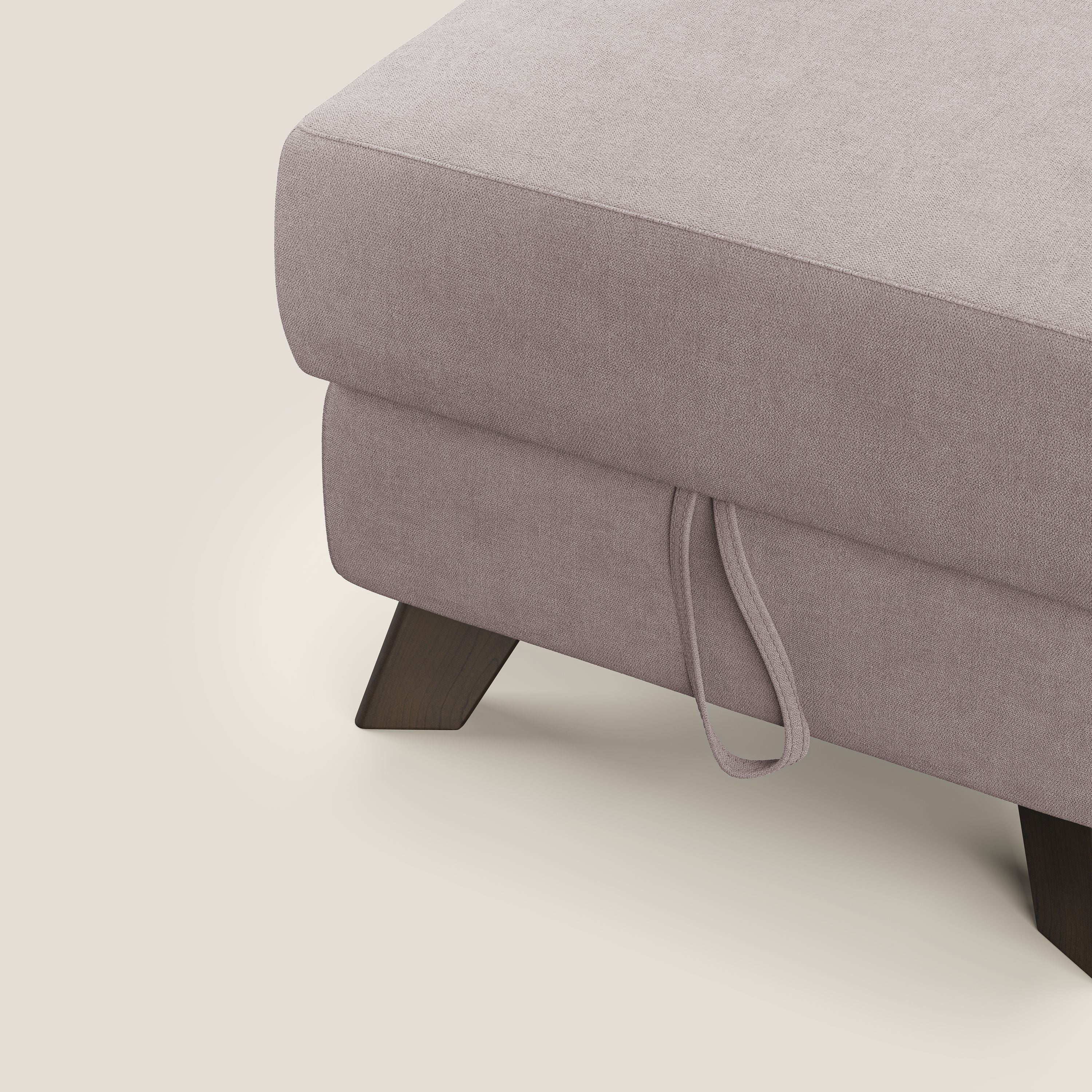 Moon Pouf coffre aux pieds hauts et tissu doux imperméable T02 rose - Image 6