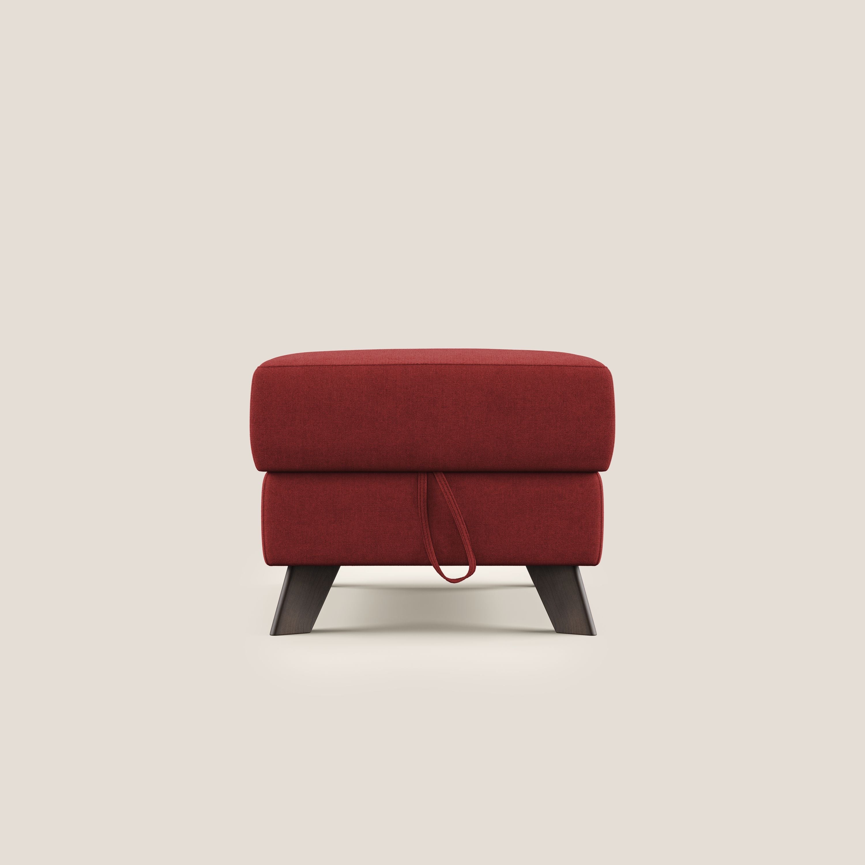 Moon Pouf coffre aux pieds hauts et tissu doux imperméable T02 rouge - Image 7